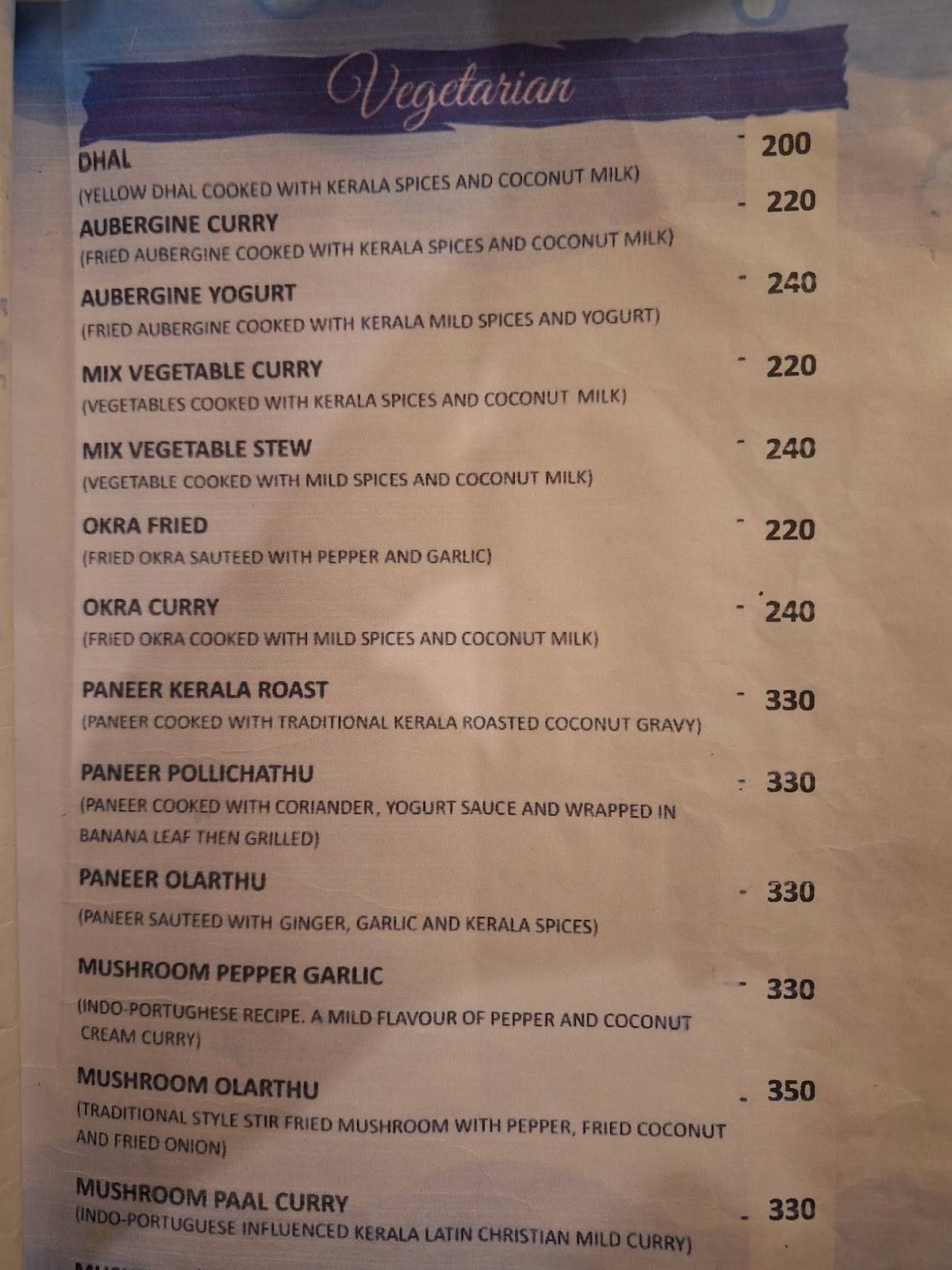 Fusion Bay menu