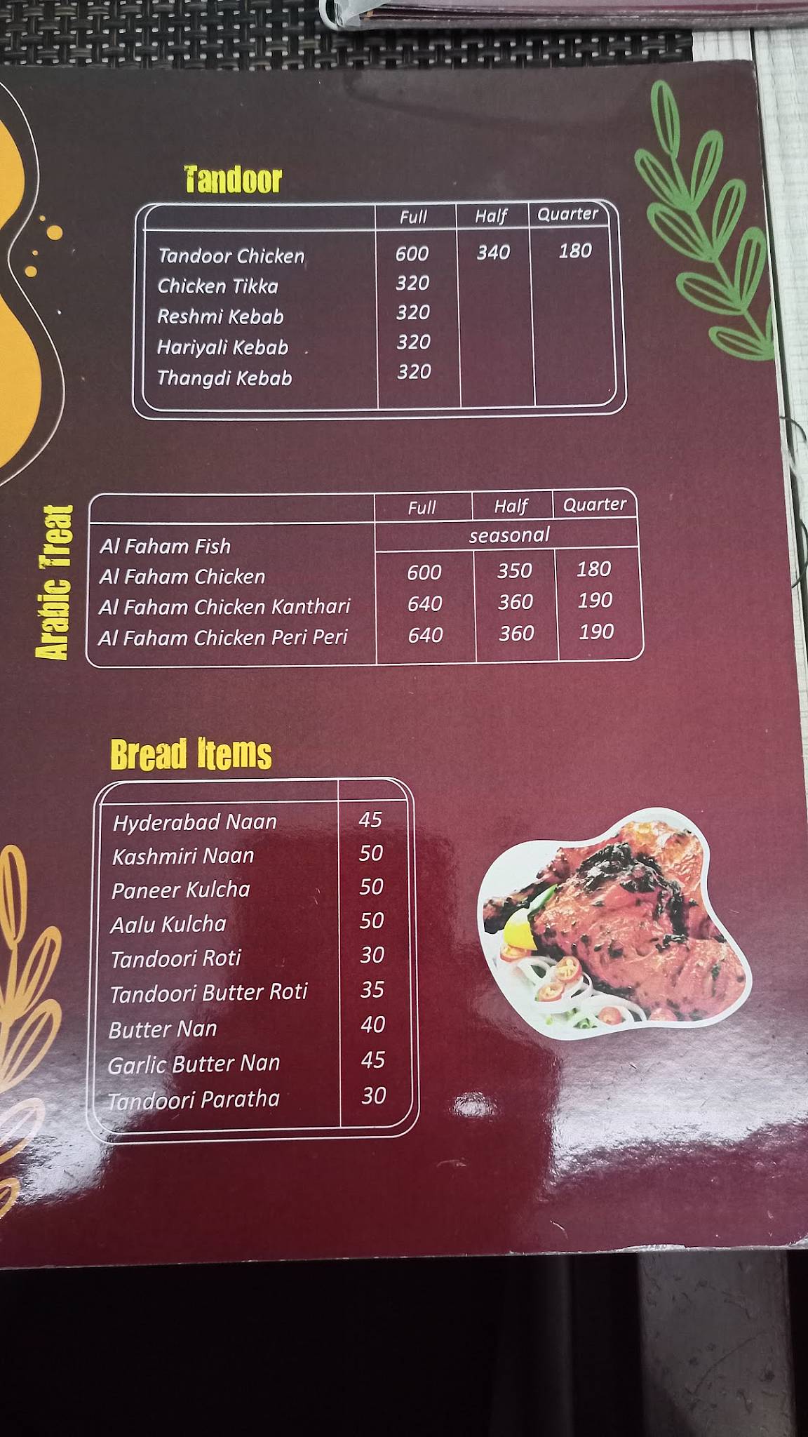 Ojeen- The Taste of Malabar menu