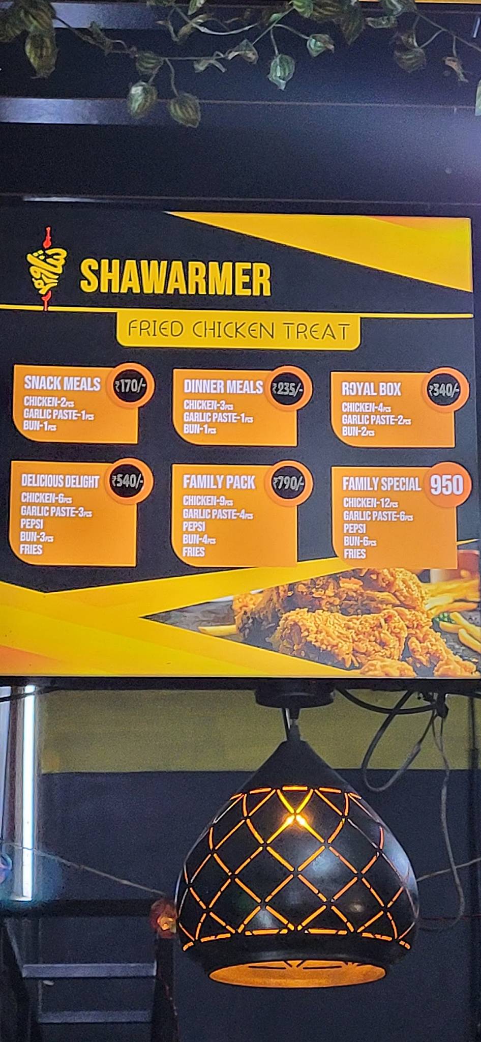 Shawarmer menu