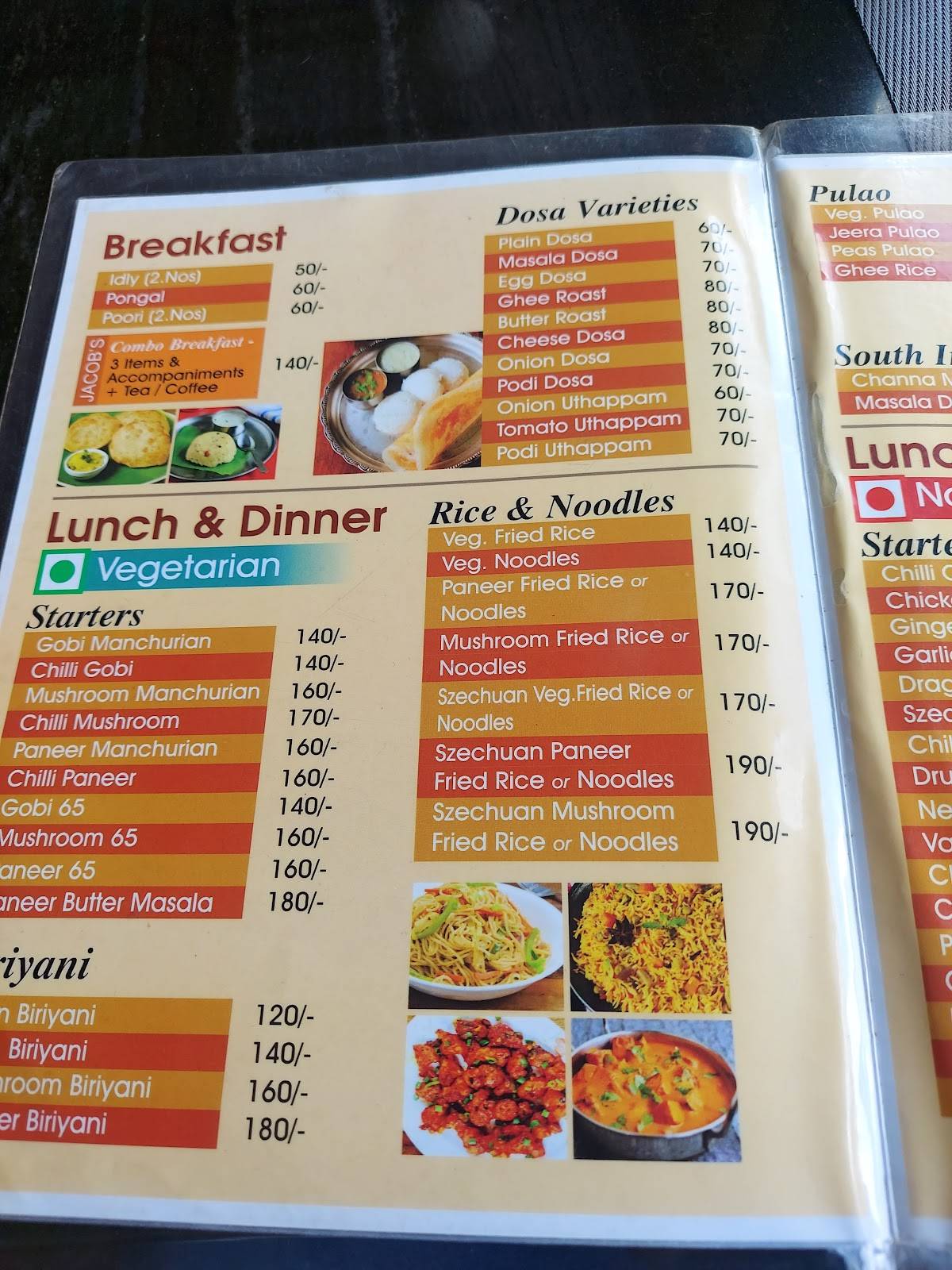 JACOBS KITCHEN menu