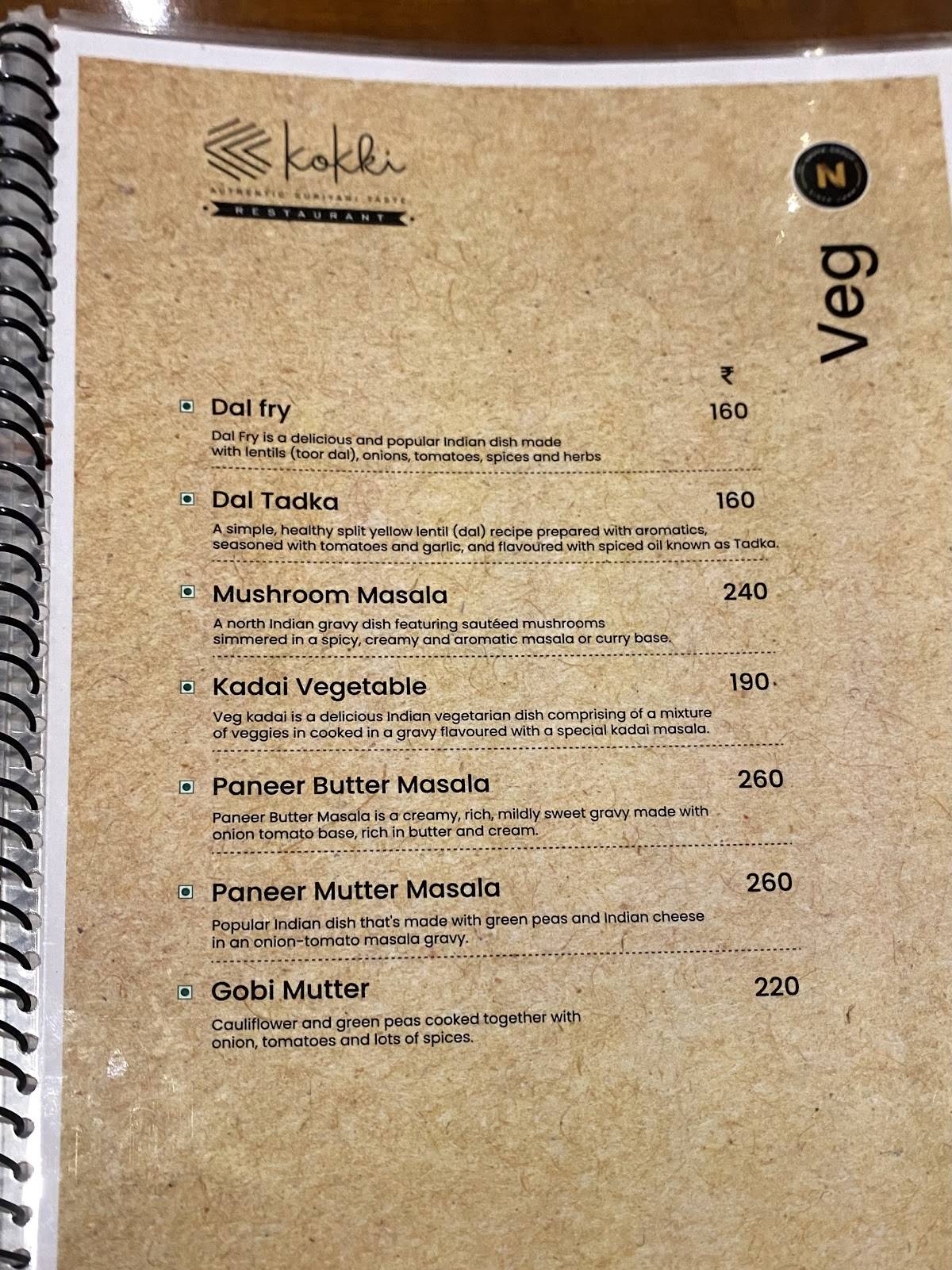 Kokki Restaurant-Authentic Suriani Taste menu