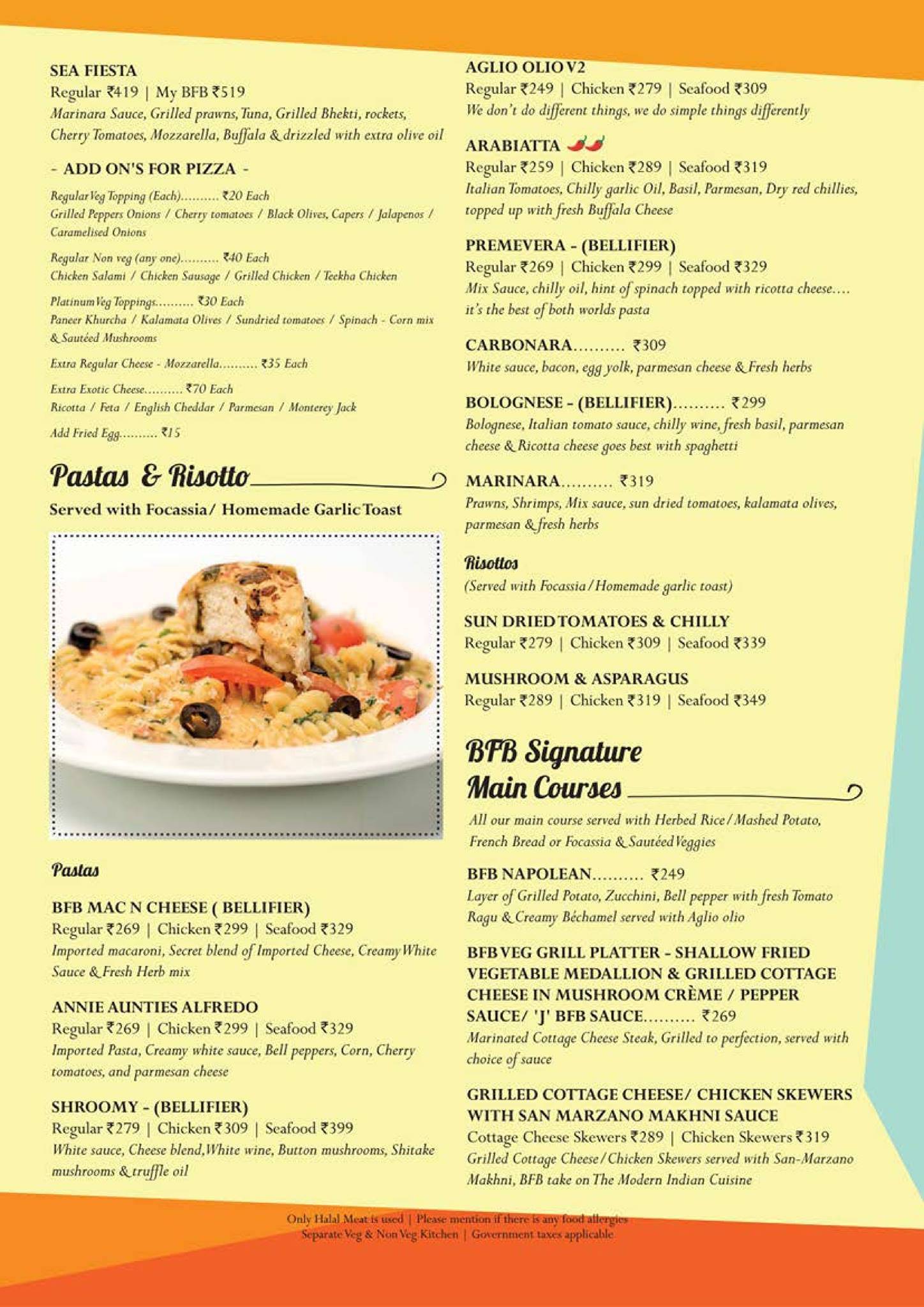 My Big Fat Belly menu