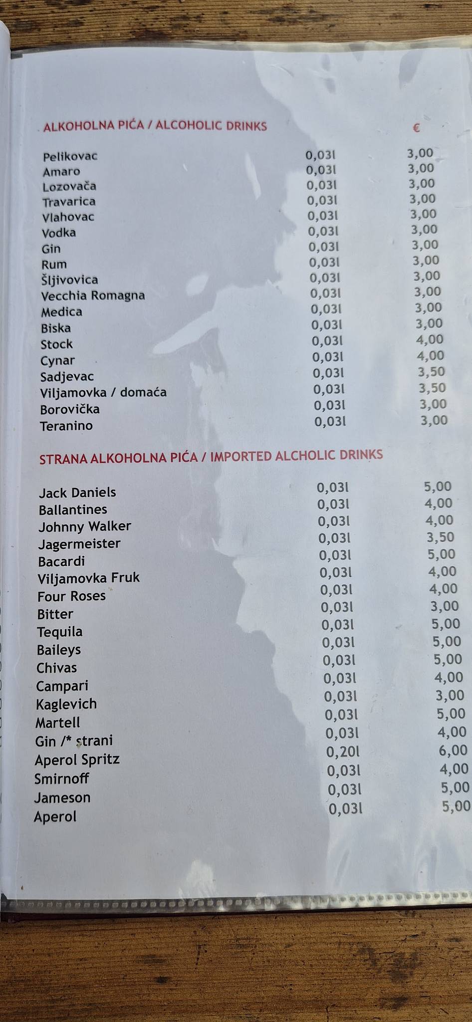 Menu di Konoba Fiume 