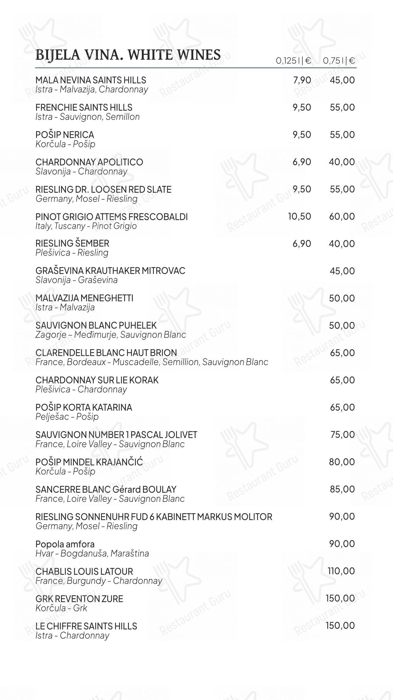 Menu bar per LAGANINI seafood • pasta • steak in Spalato