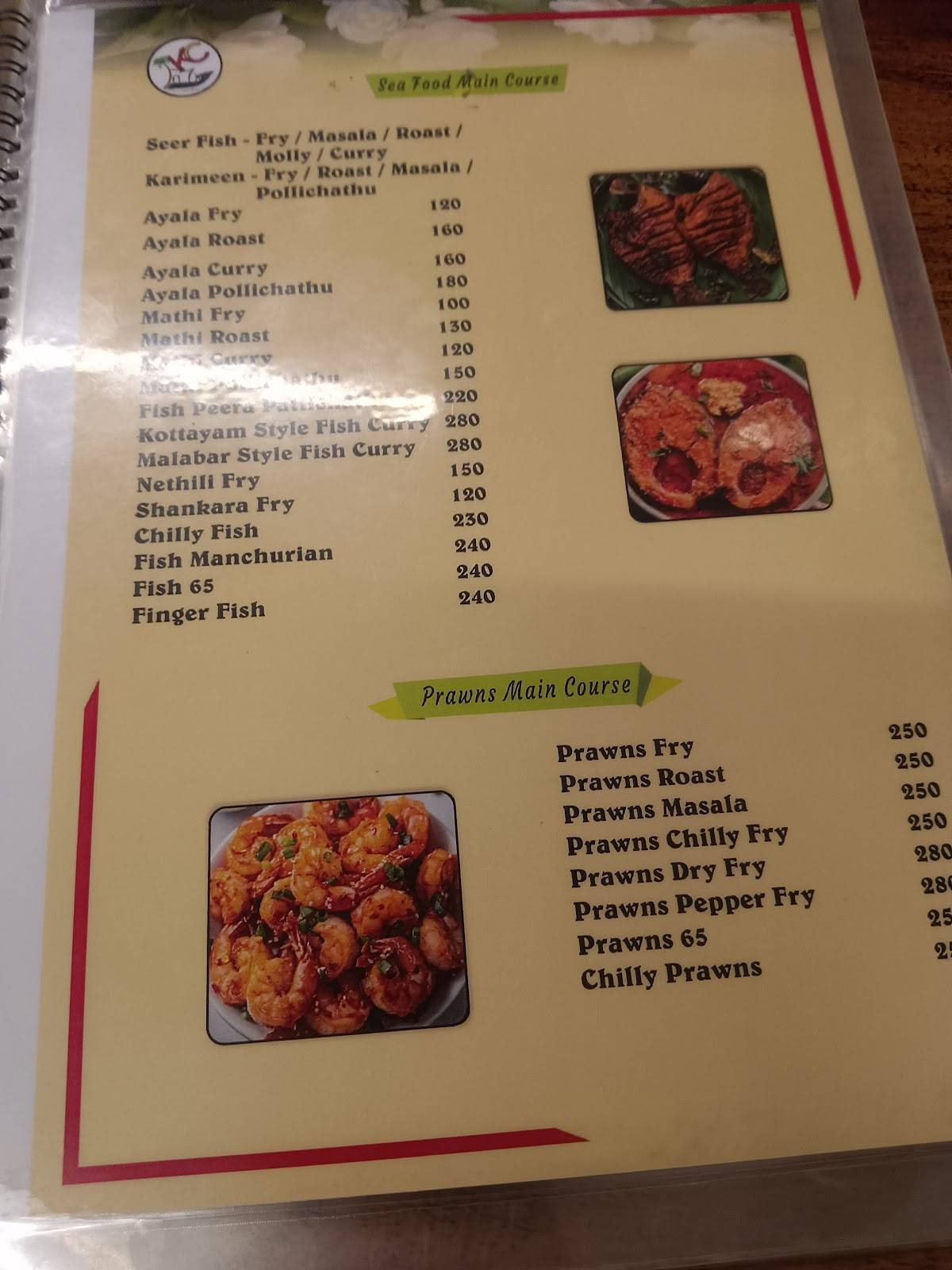 Kottayam Cafe Kerala Restaurant menu