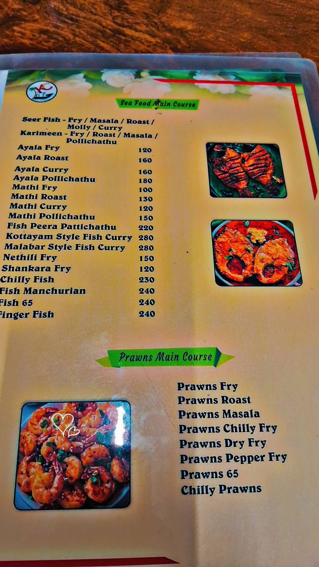 Kottayam Cafe Kerala Restaurant menu