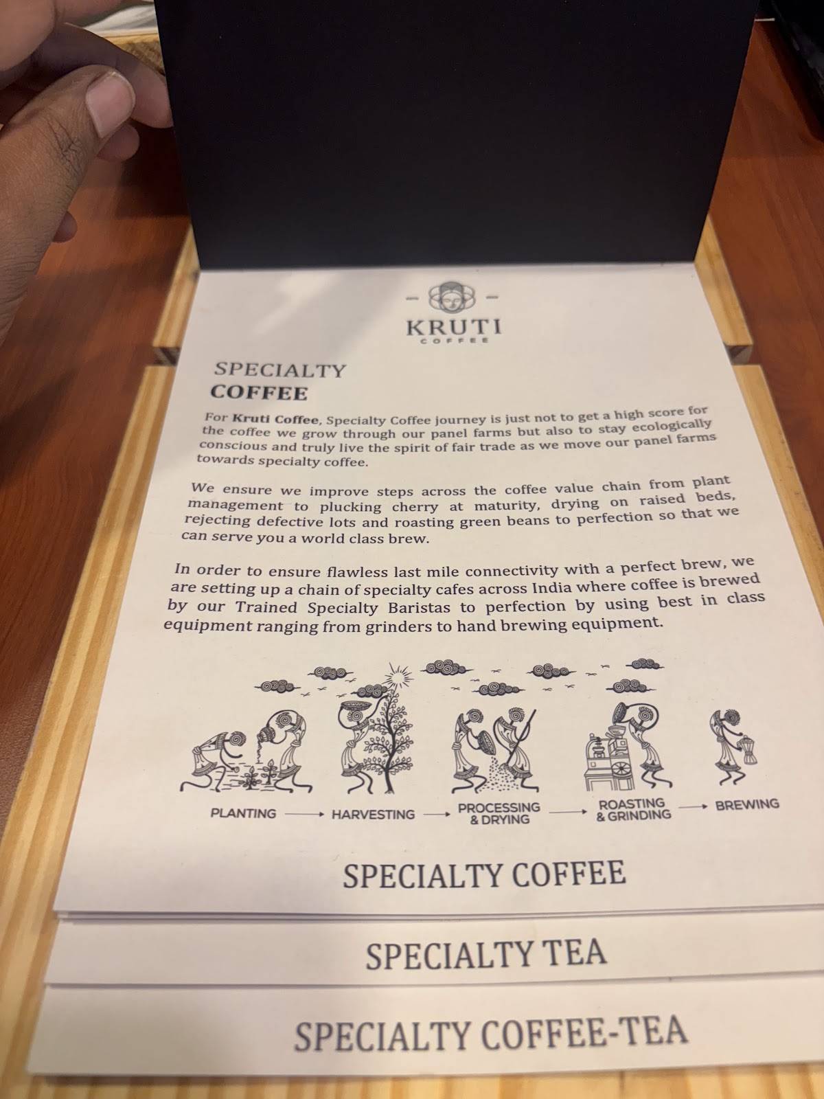 Kruti Coffee menu