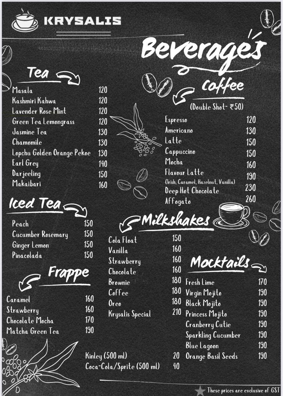 Krysalis menu