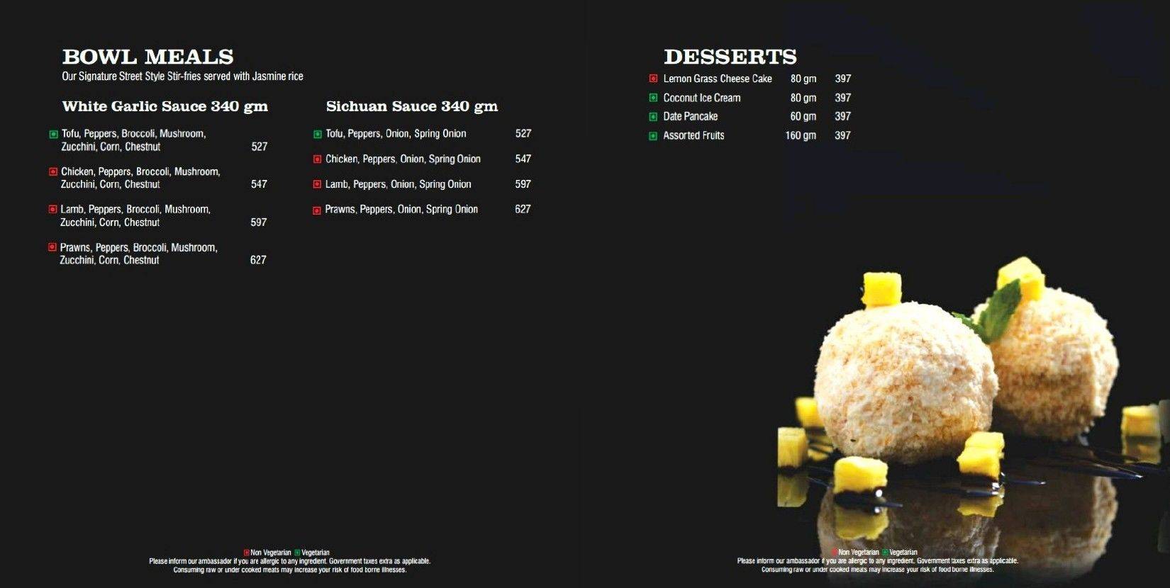 Kuro - The Asian Bistro, Renaissance Ahmedabad menu