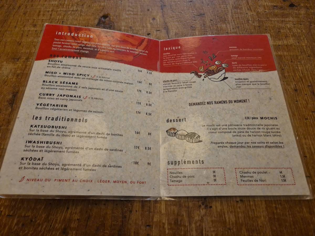 Menu de Kyôdaï Ramen