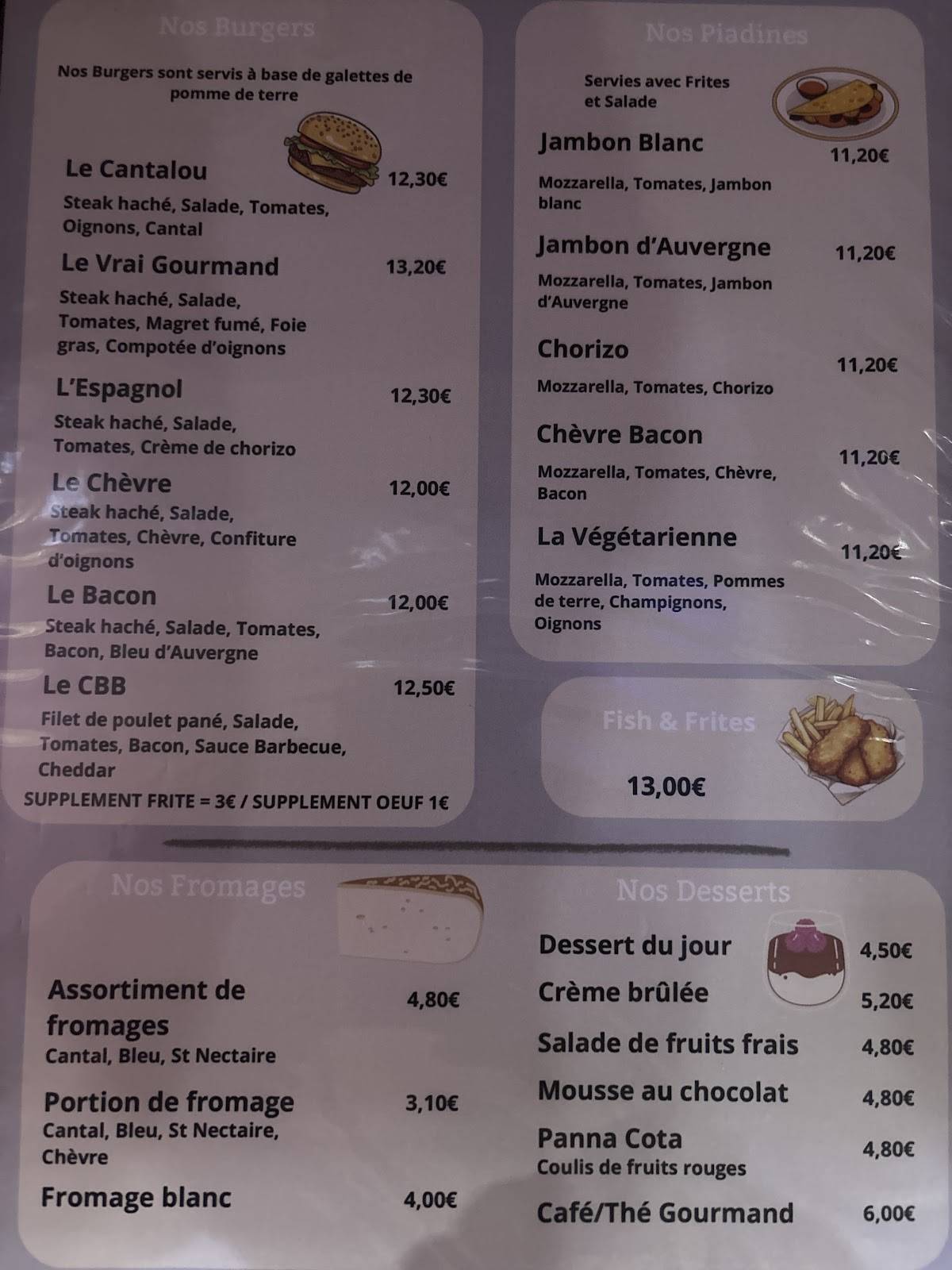 Menu de L' Expresso