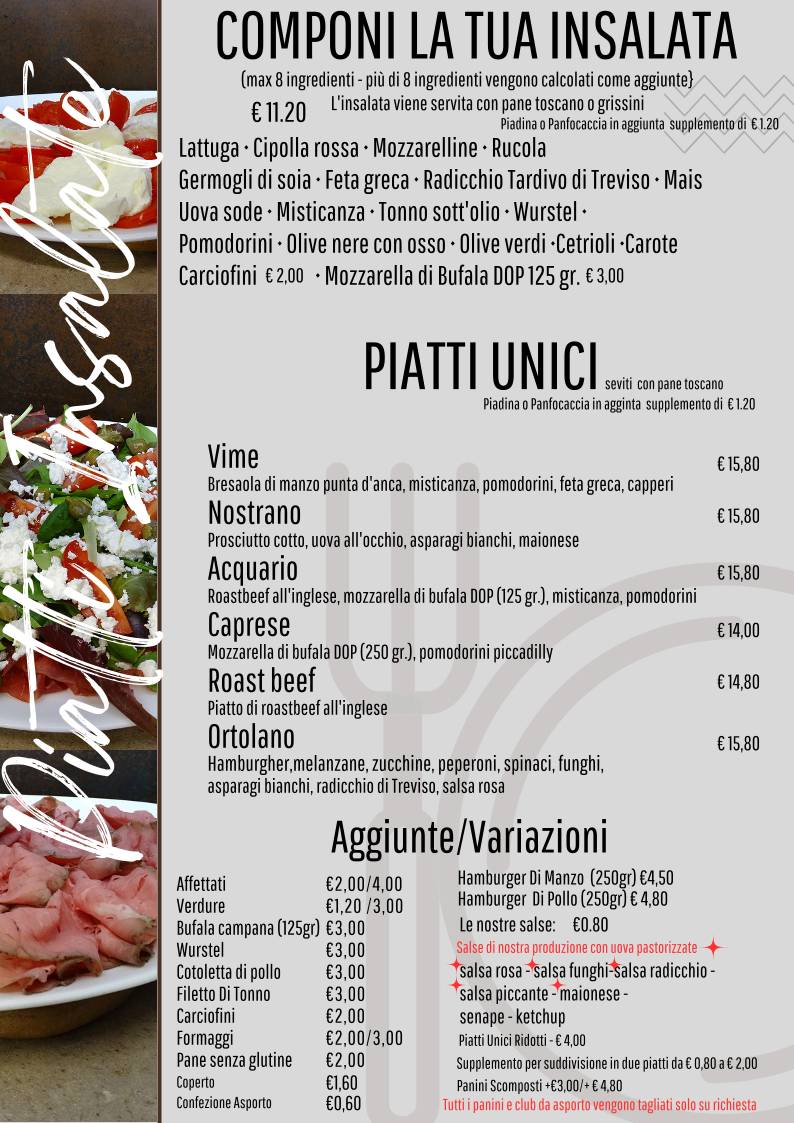 Menu di Napoleon Pub paninoteca 