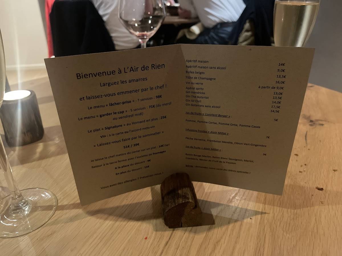 Menu de L'Air de Rien