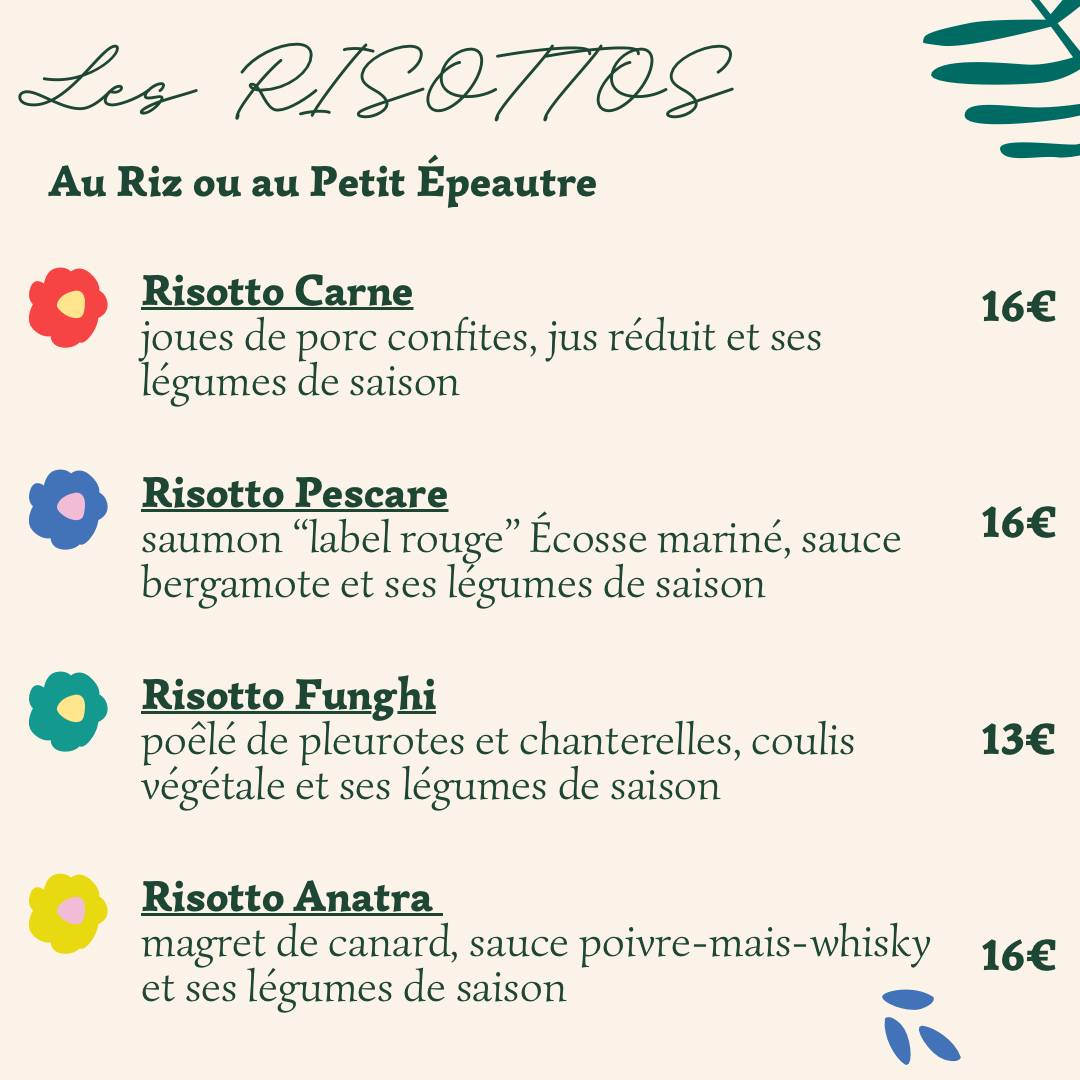 Menu de L'Arborio