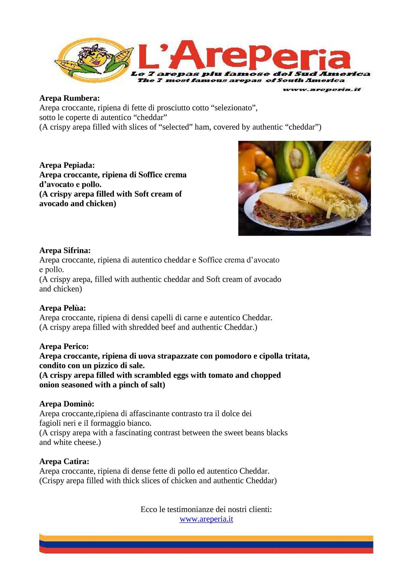 Menu di L'Areperia 