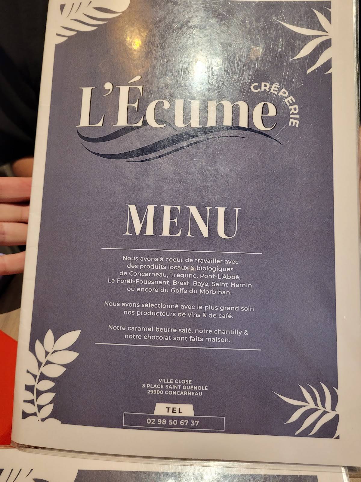 Menu de L'Ecume Crêperie - Ville Close