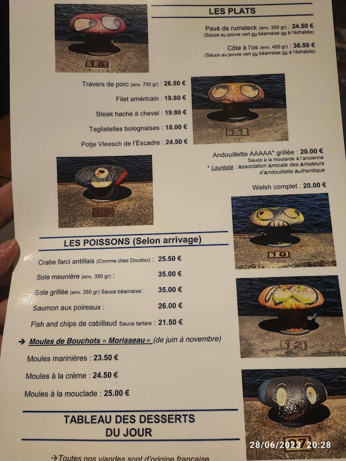 Menu de L'Escadre