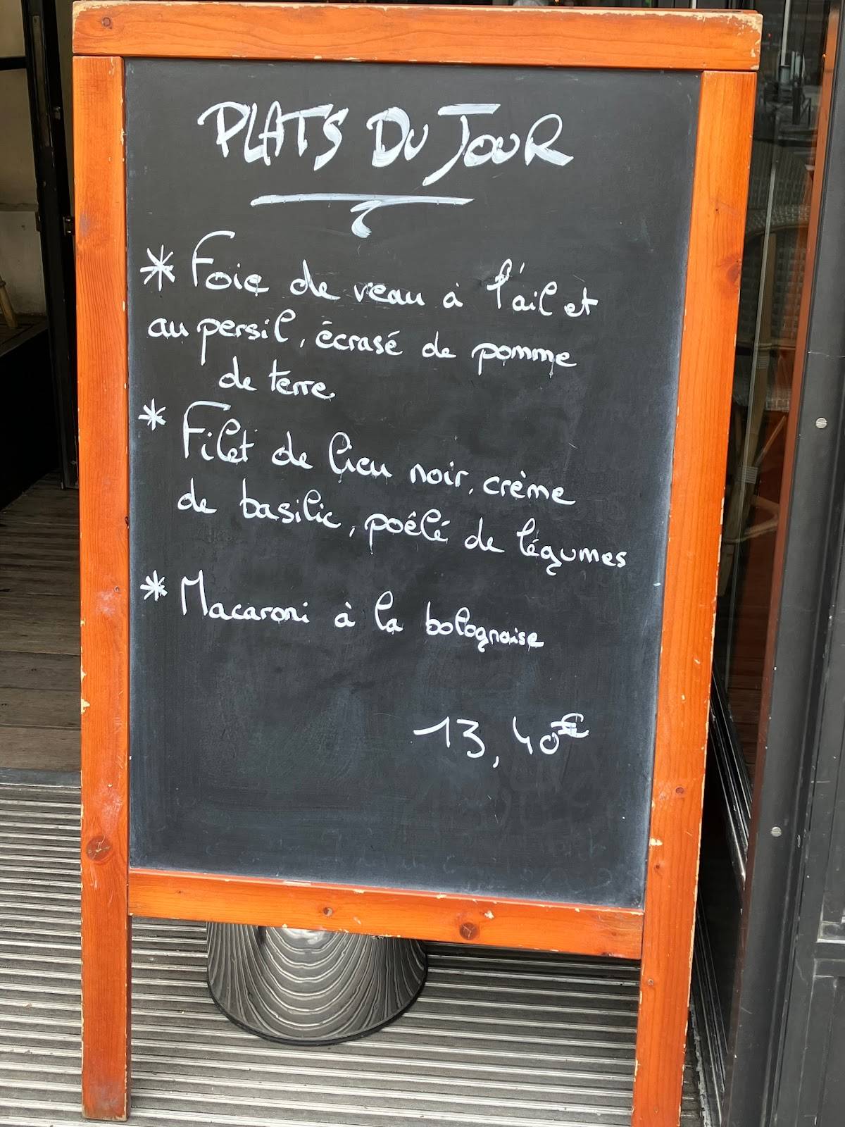 Menu de L'inédit cafe