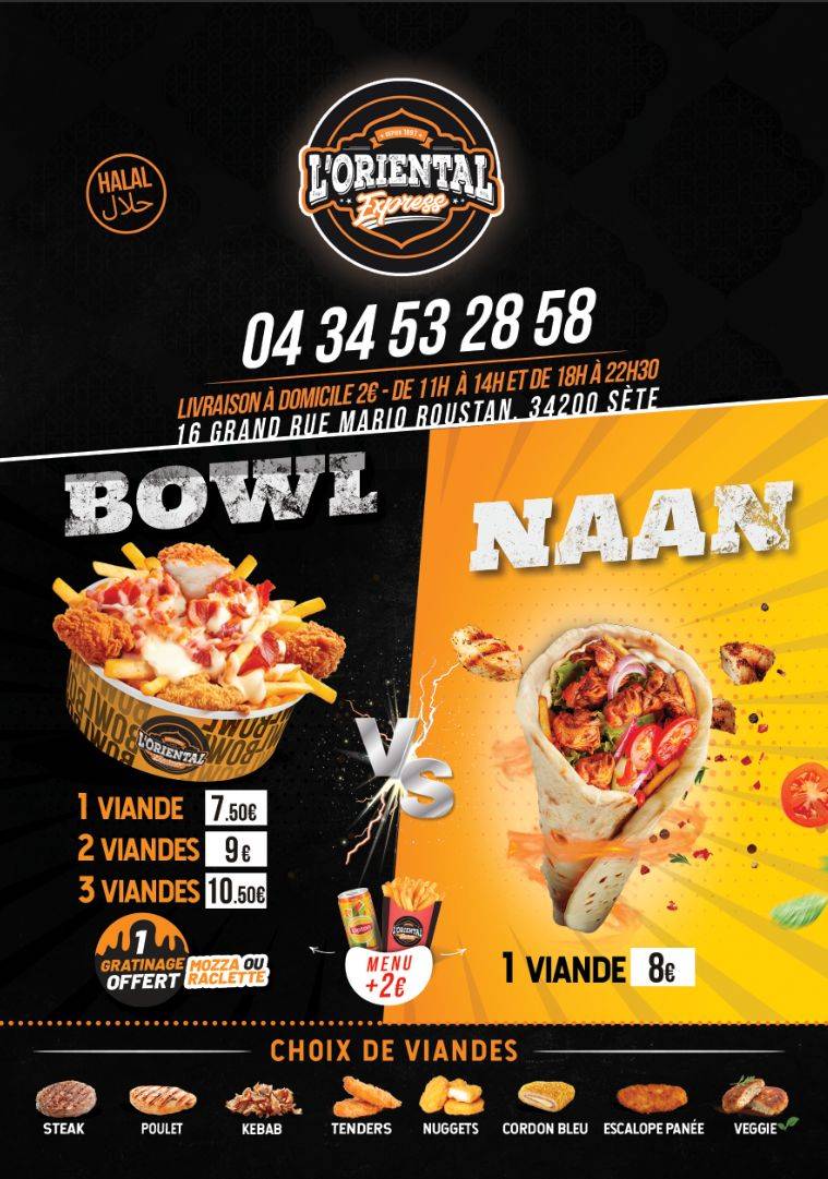 Menu de L'Oriental Express