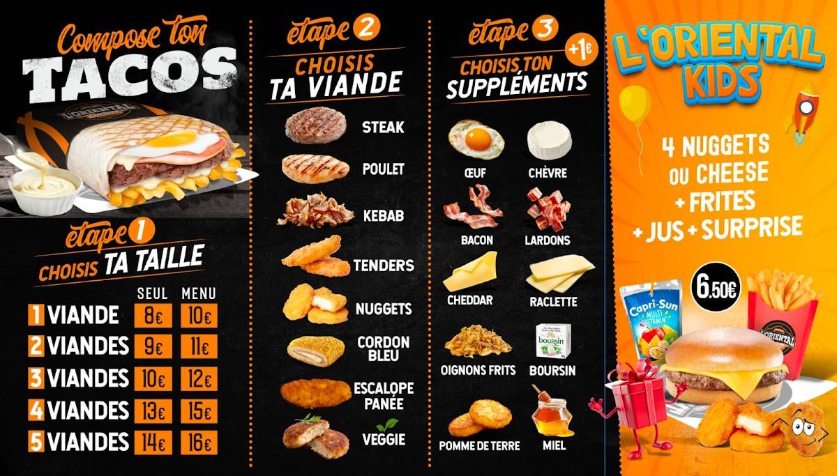 Menu de L'Oriental Express