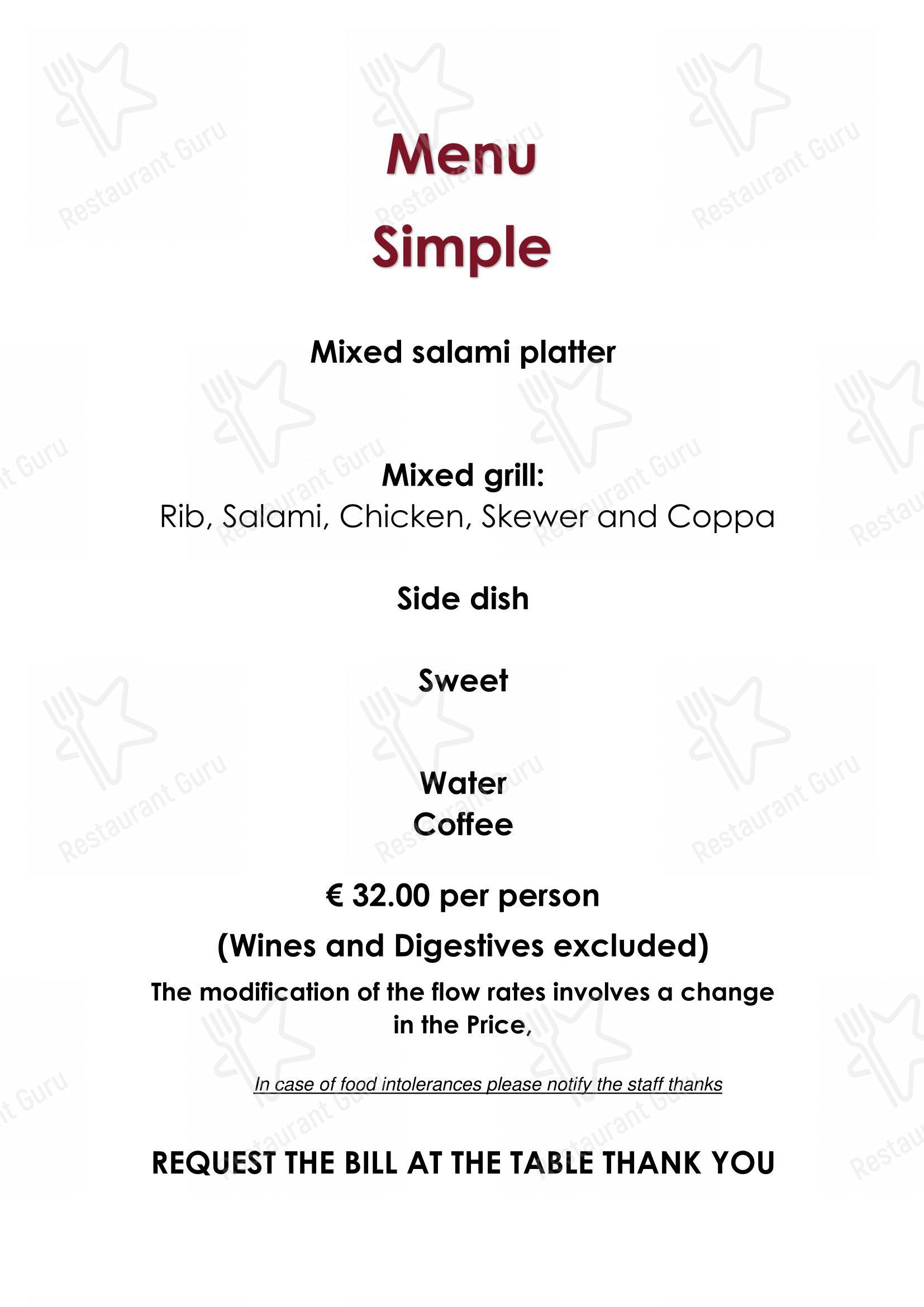 Menu pour L'Ostu Dal Maslè dans Mezzi Po
