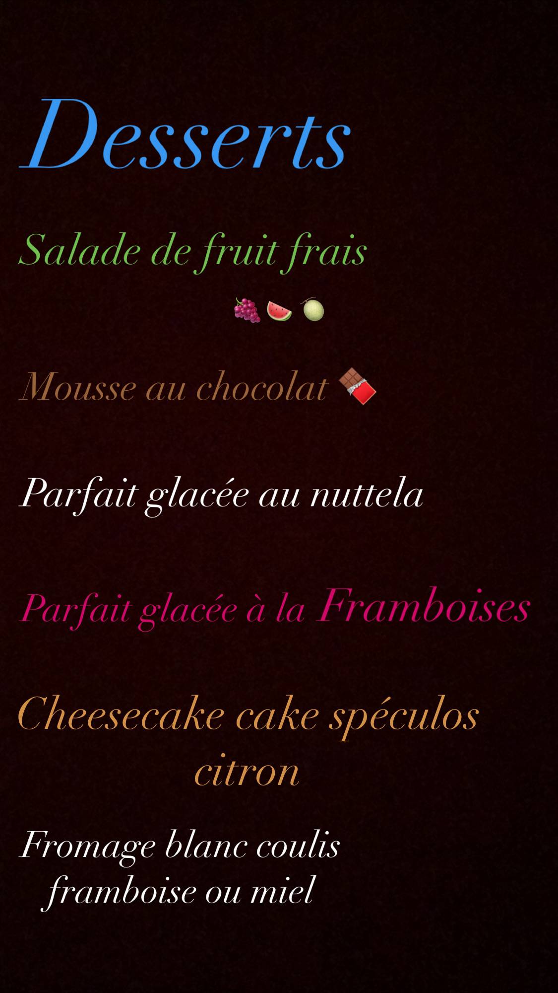 Menu de La Bonne Nouvelle