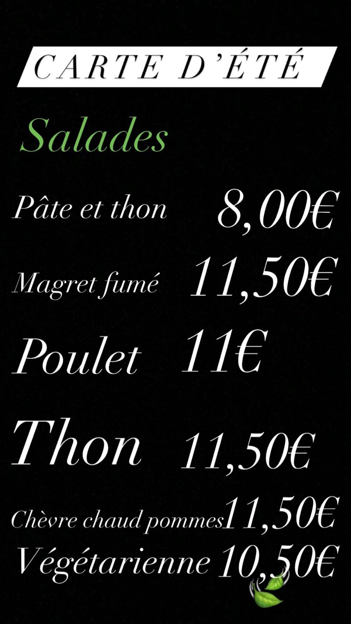 Menu de La Bonne Nouvelle