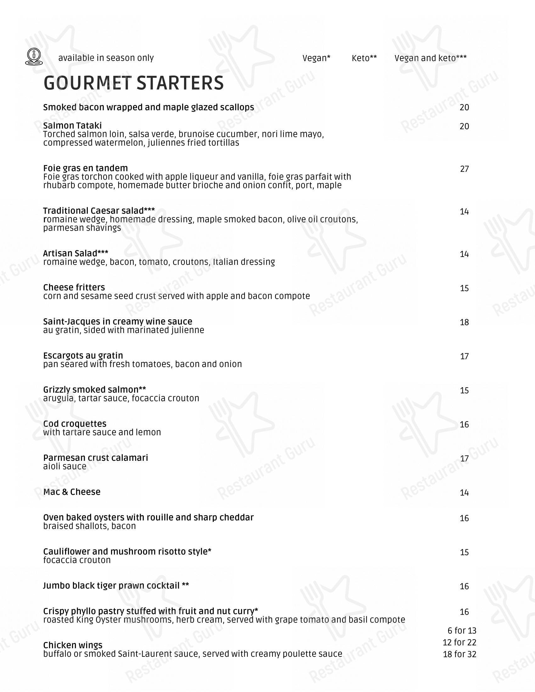 Menu pour La Brigade 225 - Lunch Menu
