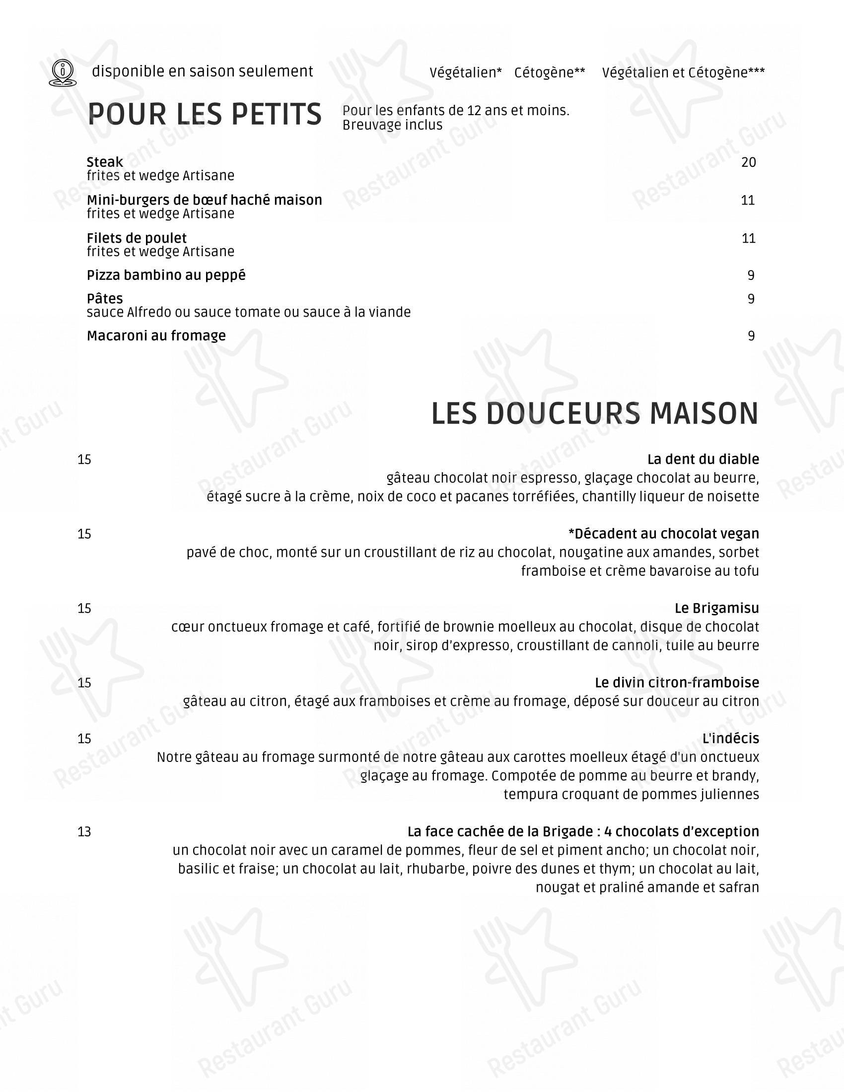 Menu pour La Brigade 225 - Детское