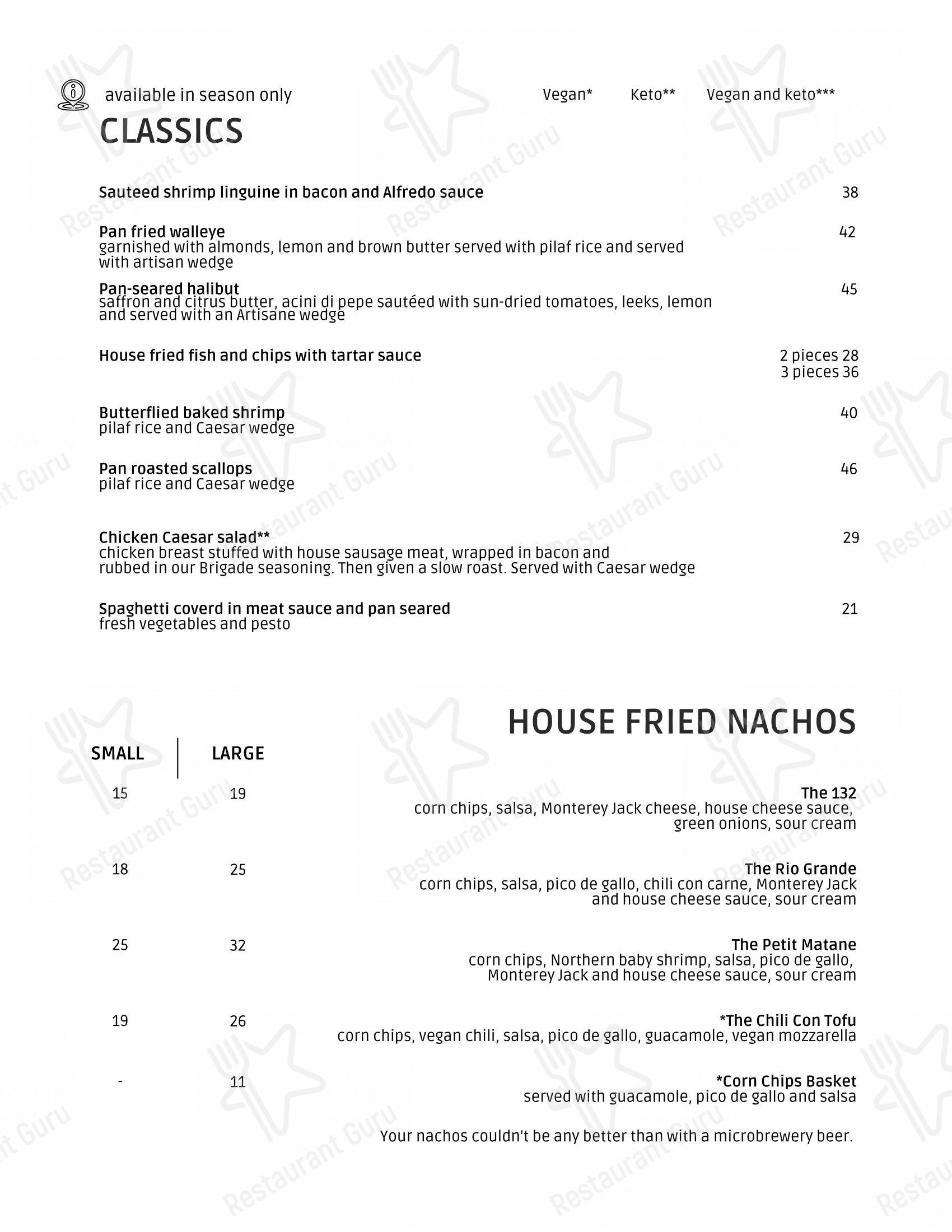 Menu pour La Brigade 225 bbq