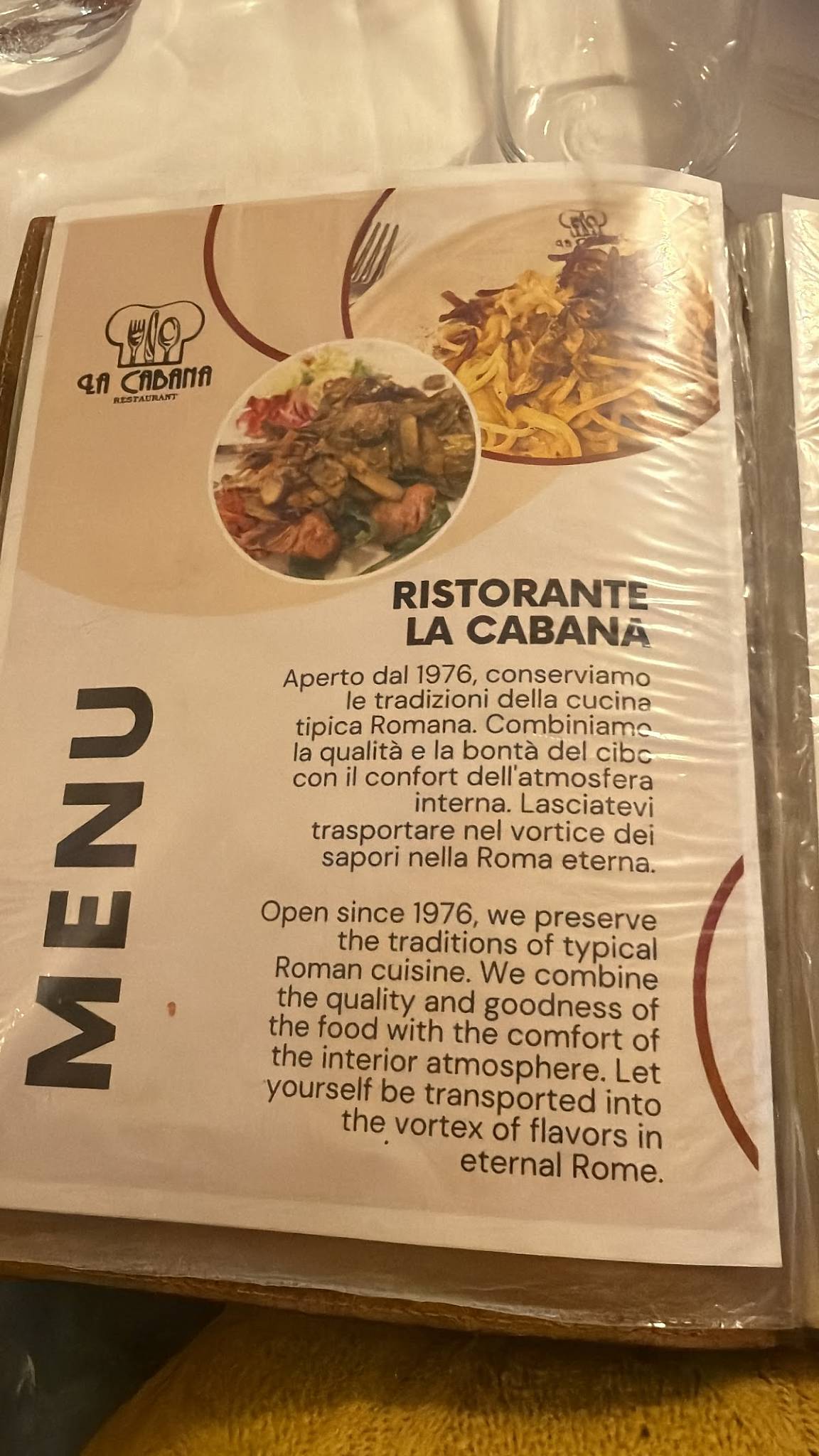 Menu de La Cabana