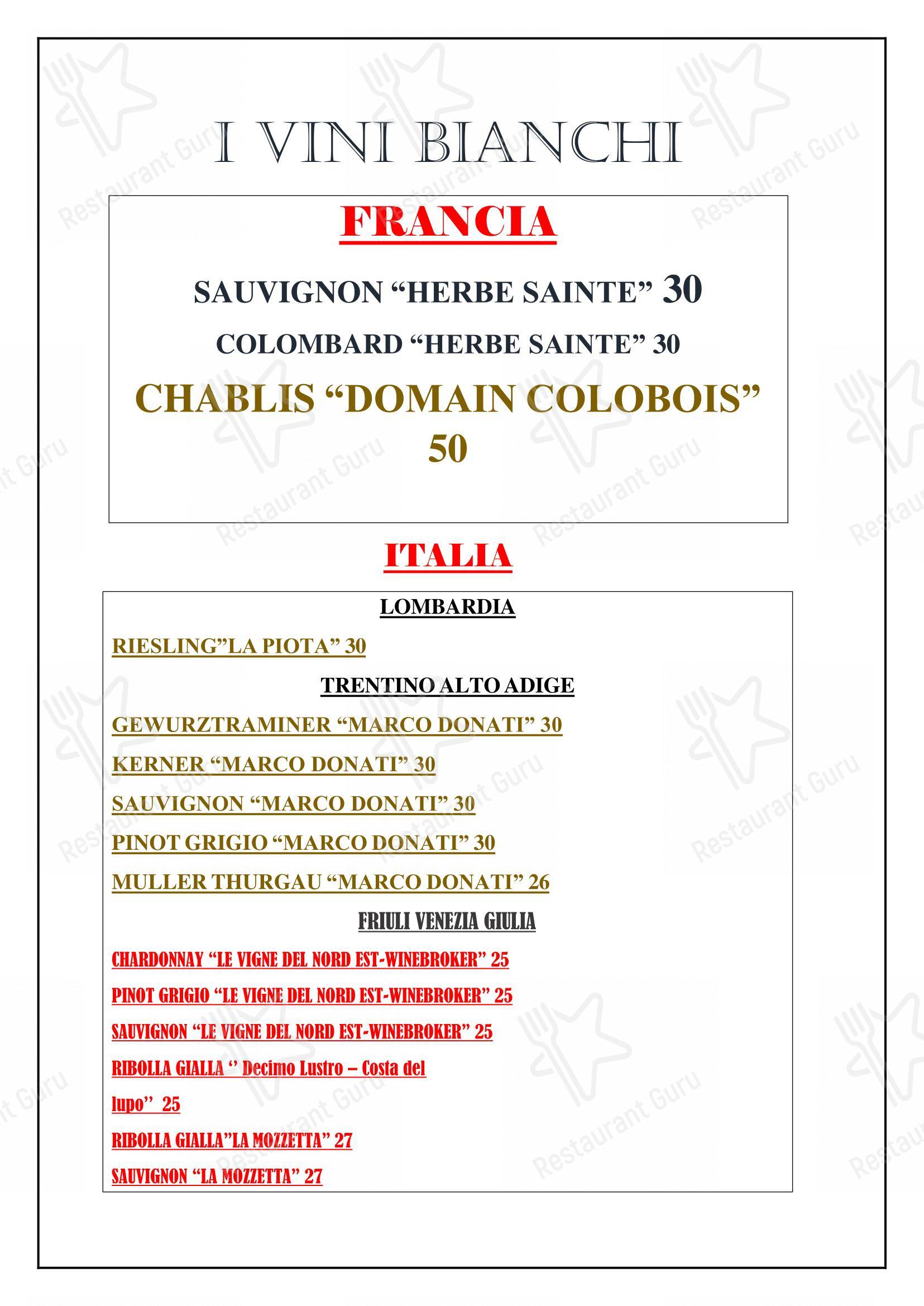La Caletta in Roma - Menu