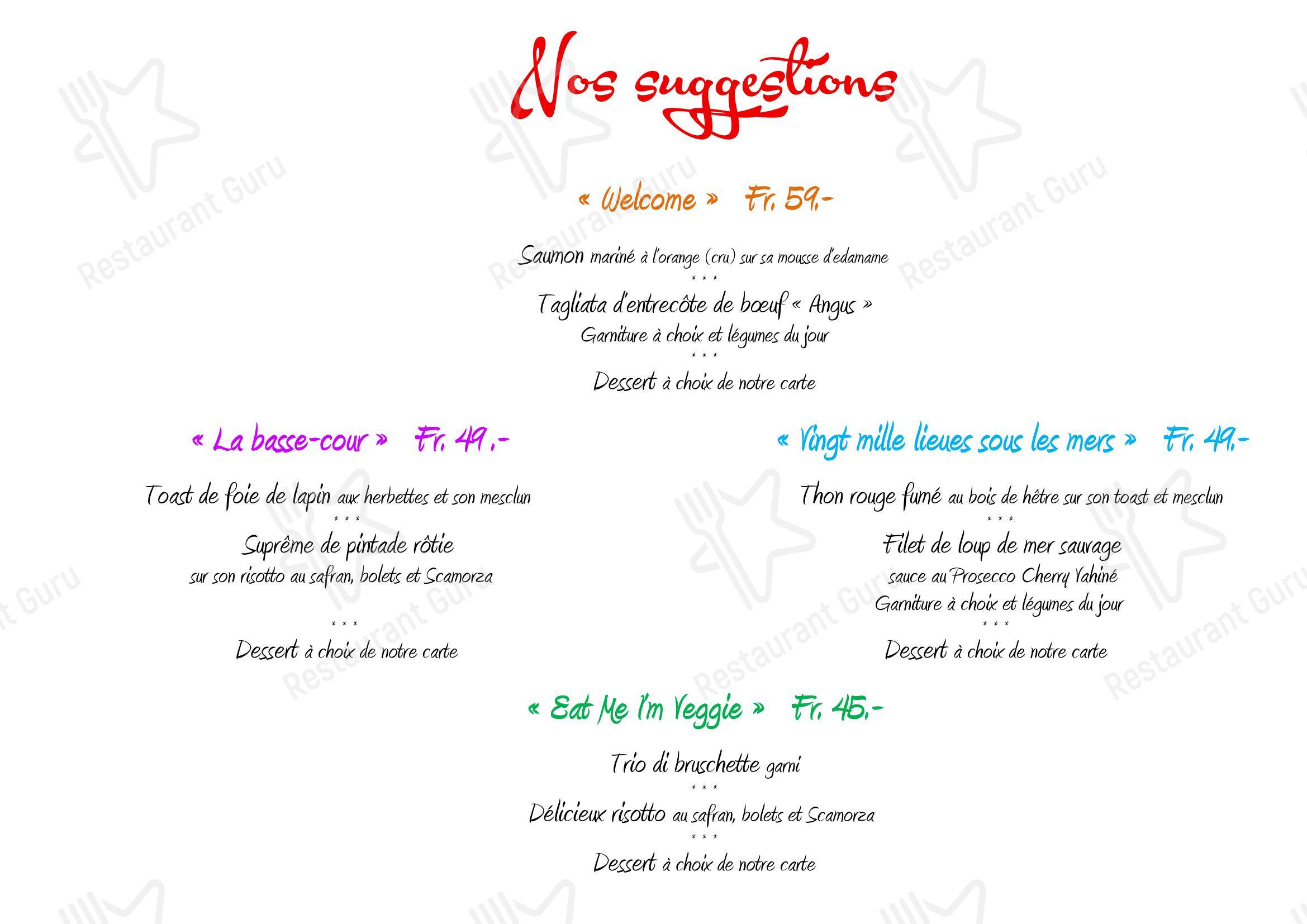 Menu di La Clef - Menu