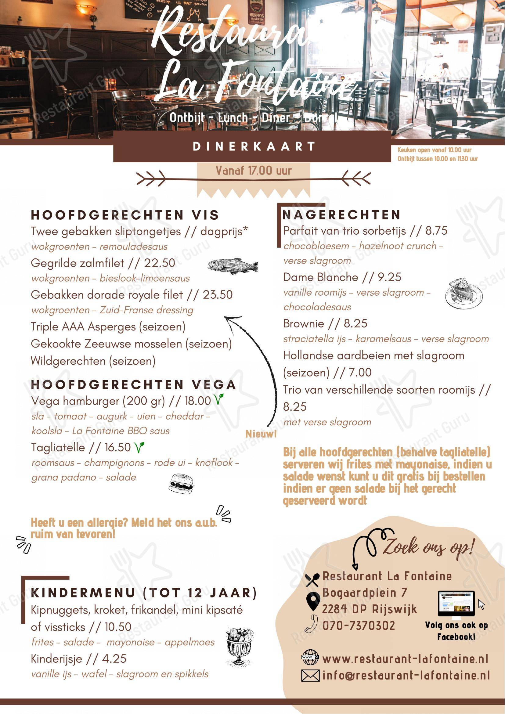 La Fontaine dans Rijswijk - Ночное меню