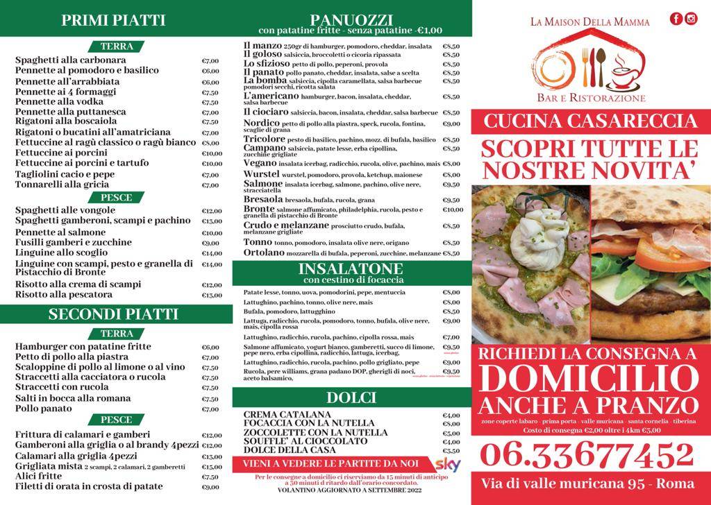 Menu di La Maison Della Mamma 