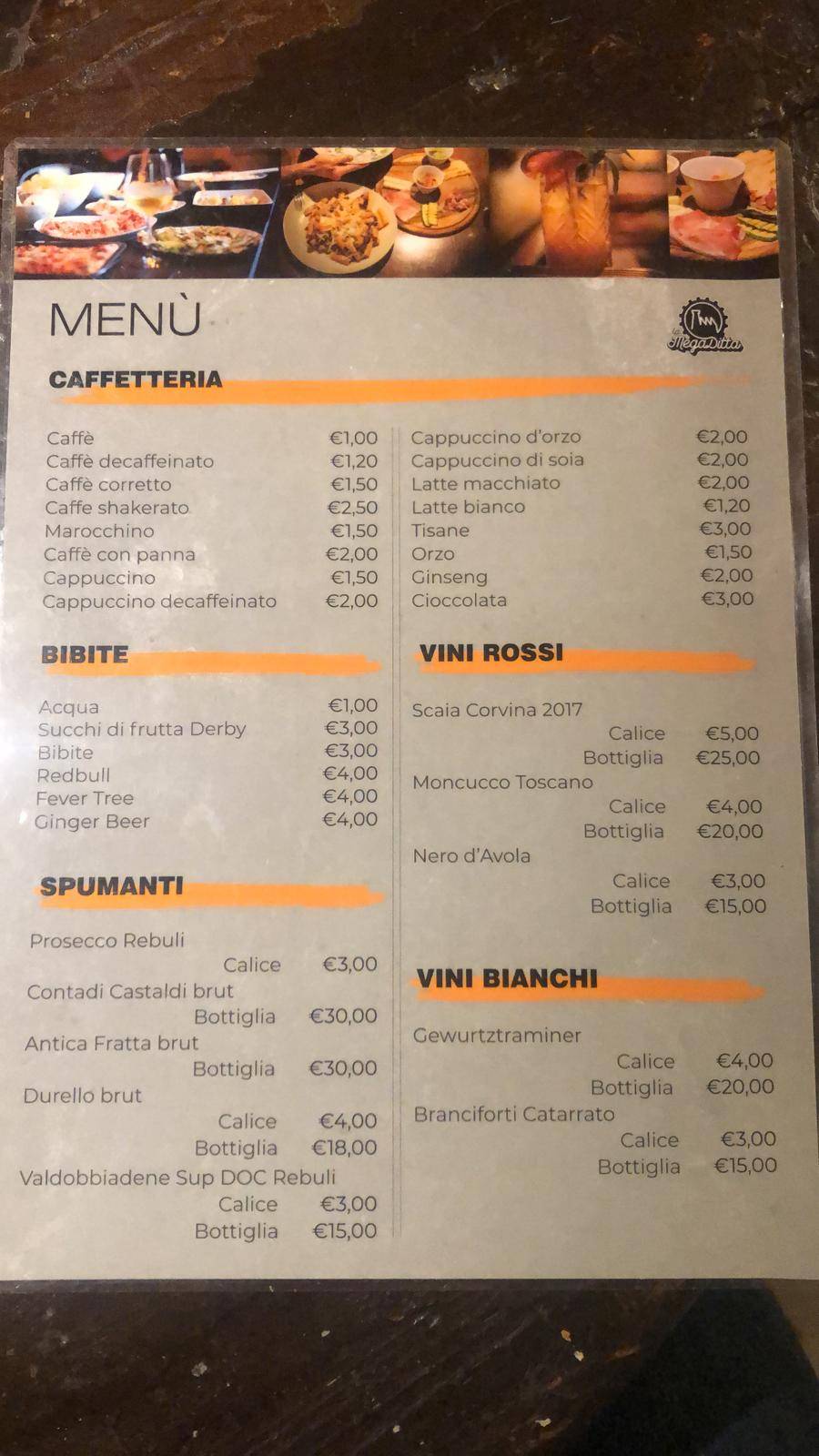Menu di La MegaDitta 
