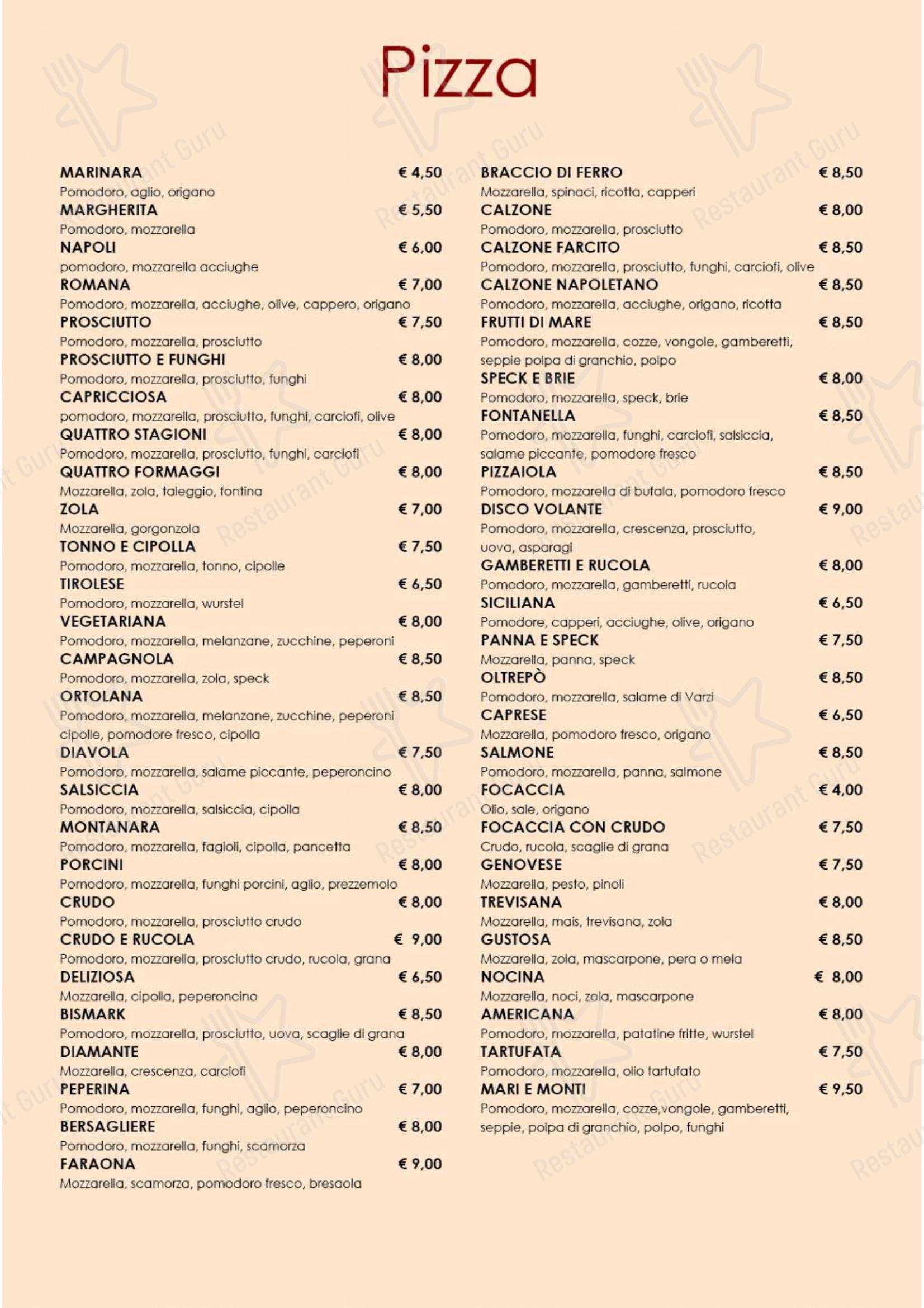 La Monella in Godiasco Salice Terme - Menu