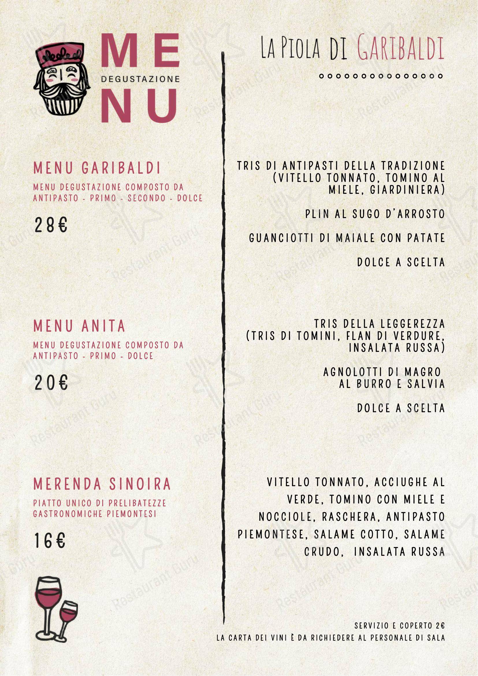 菜单 per La Piola di Garibaldi in Asti