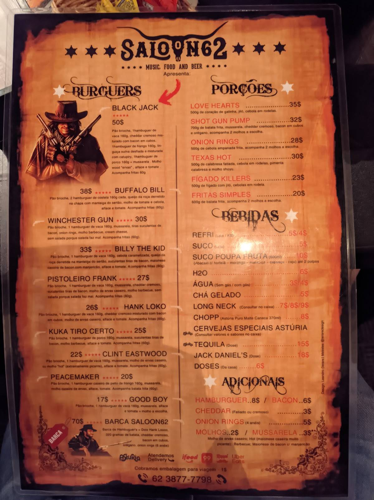 Redneck Burger62 cardápio