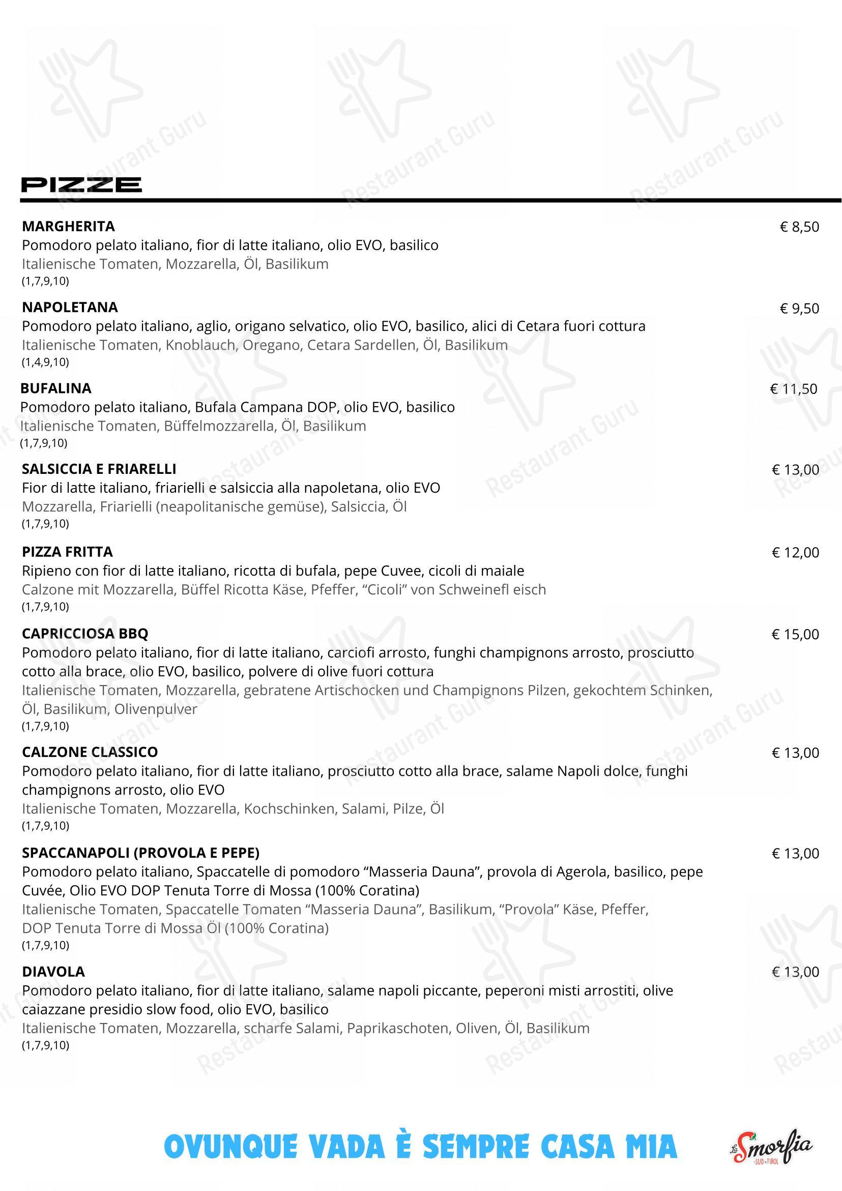 Menu per La Smorfia Merano in Merano