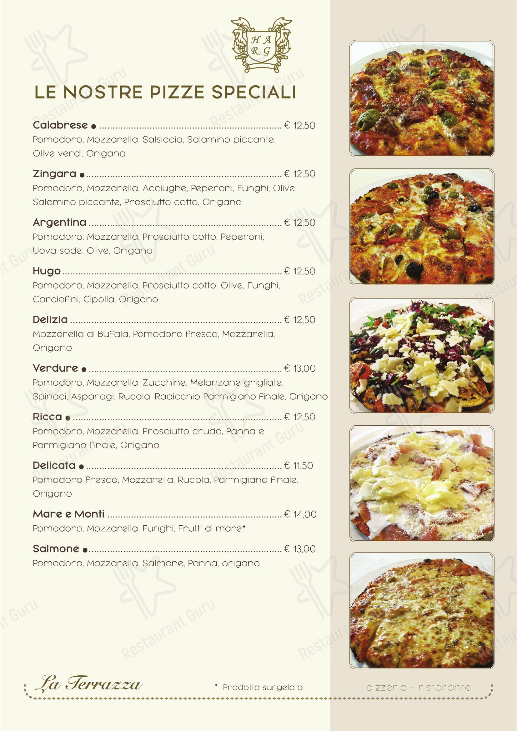 Menu per La Terrazza ristorante