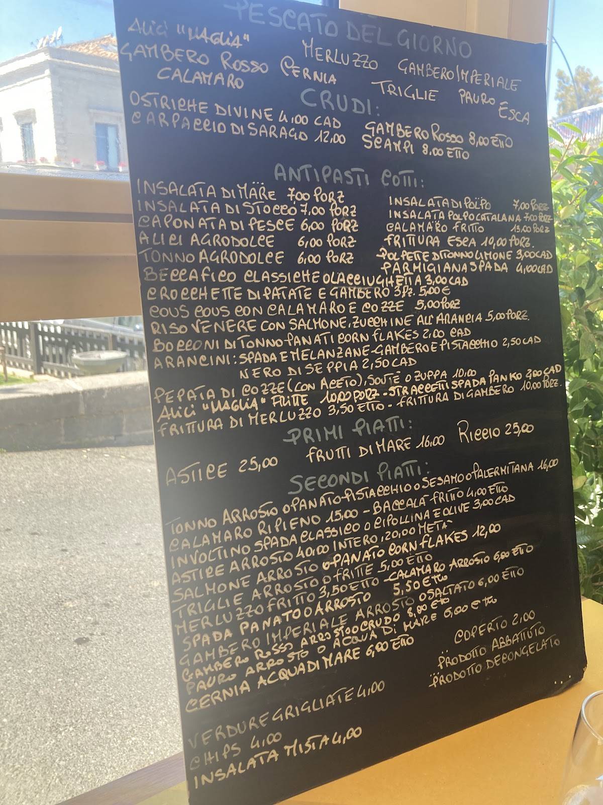 Menu di Lacciughetta Fish & Cocktail 