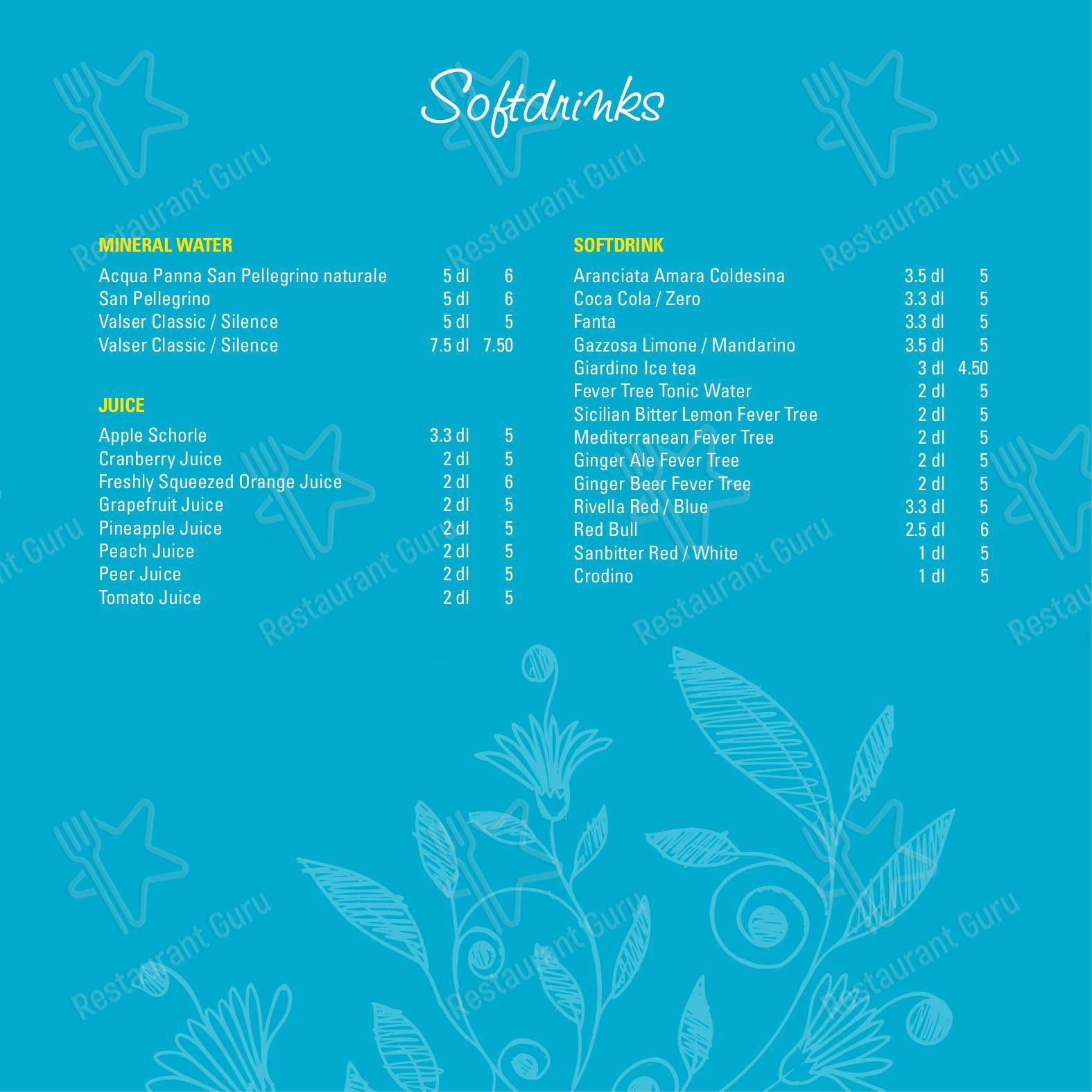 Dinner Menu per Bed & Breakfast Giardino Lago in Minusio
