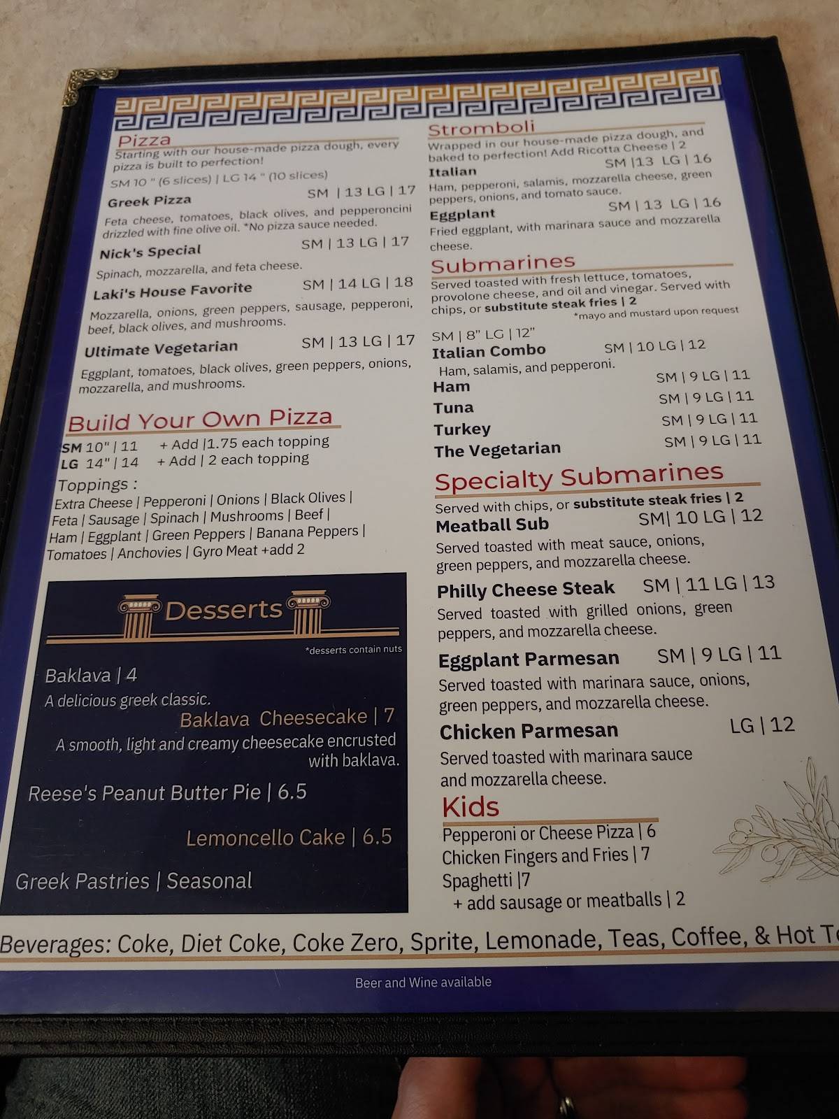Menu at Lakis Restaurant, Ocala