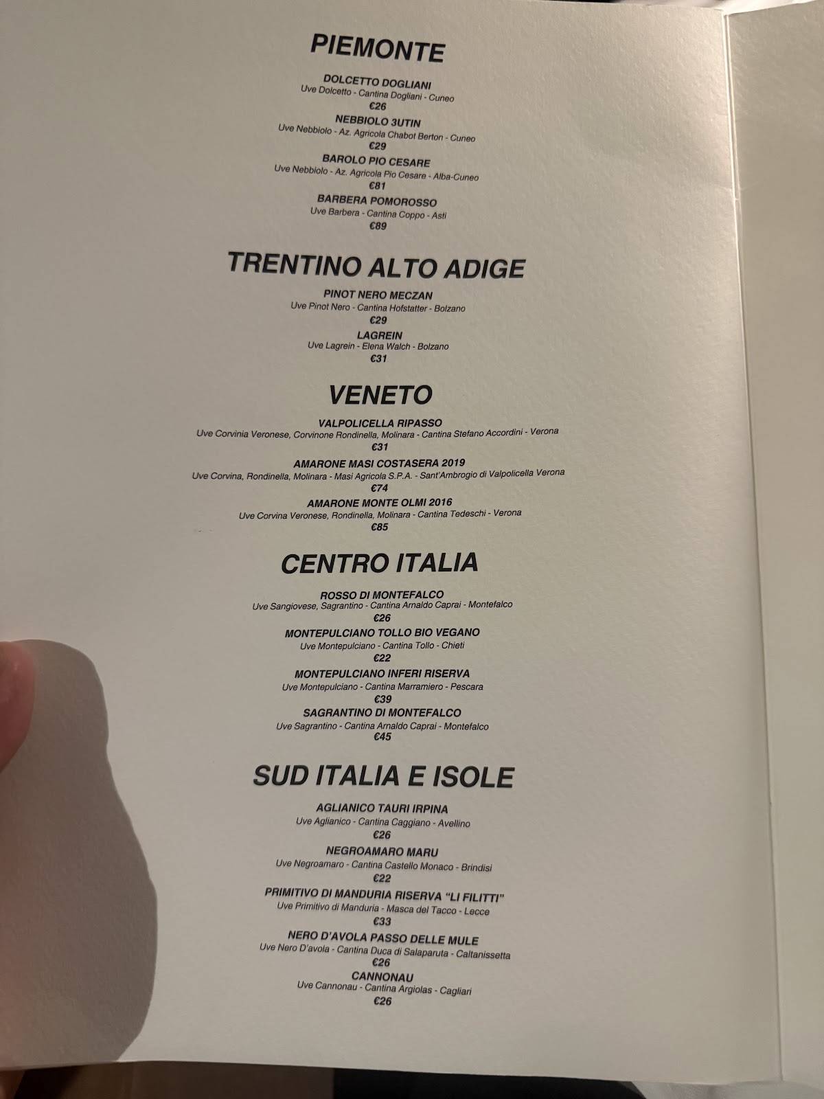 Menu di L'altra Guancia 