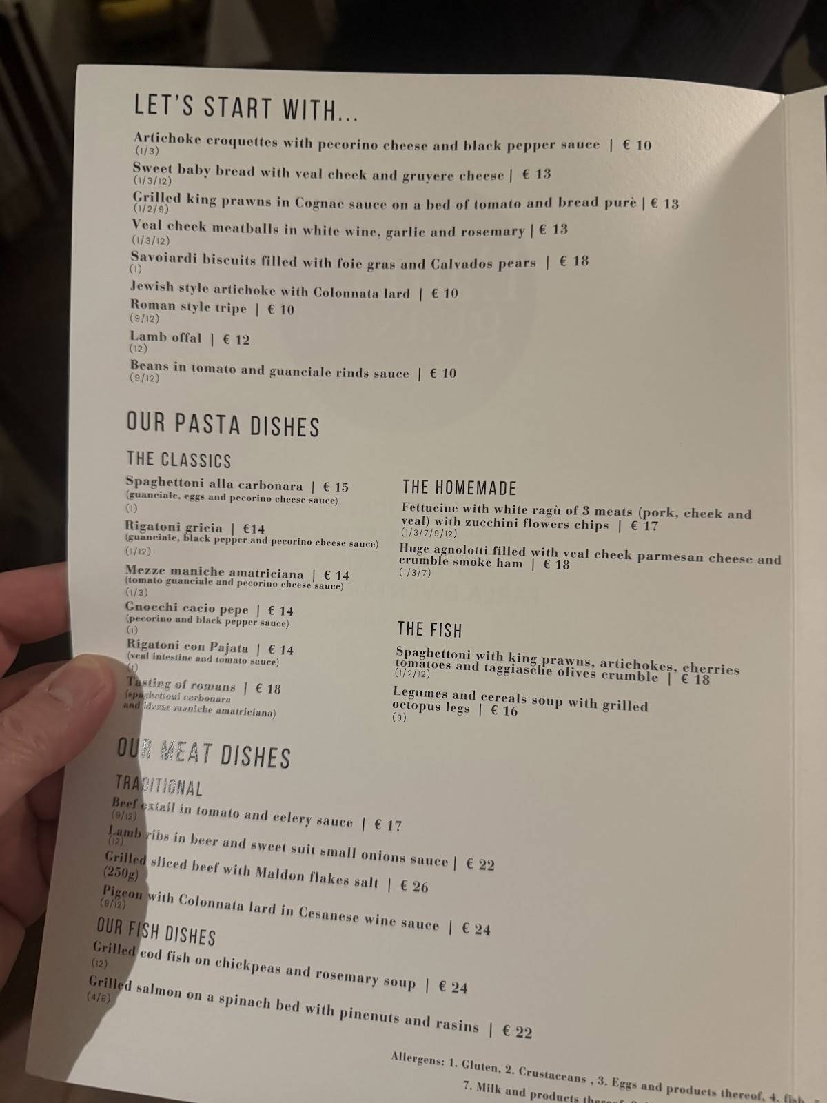 Menu di L'altra Guancia 