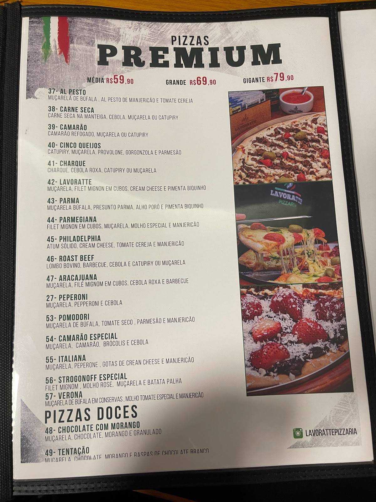 Lavoratte Pizzaria cardápio