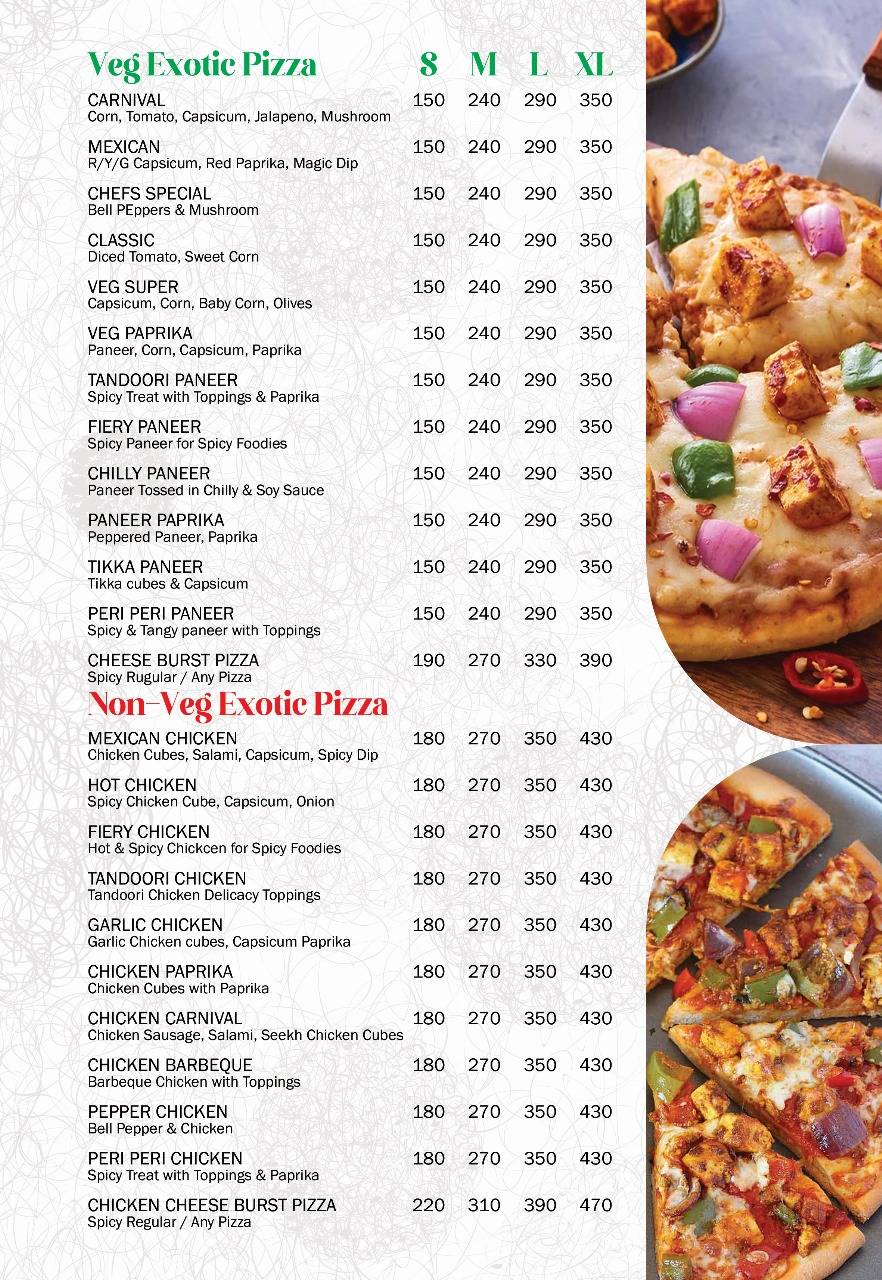 Laziz Pizza menu