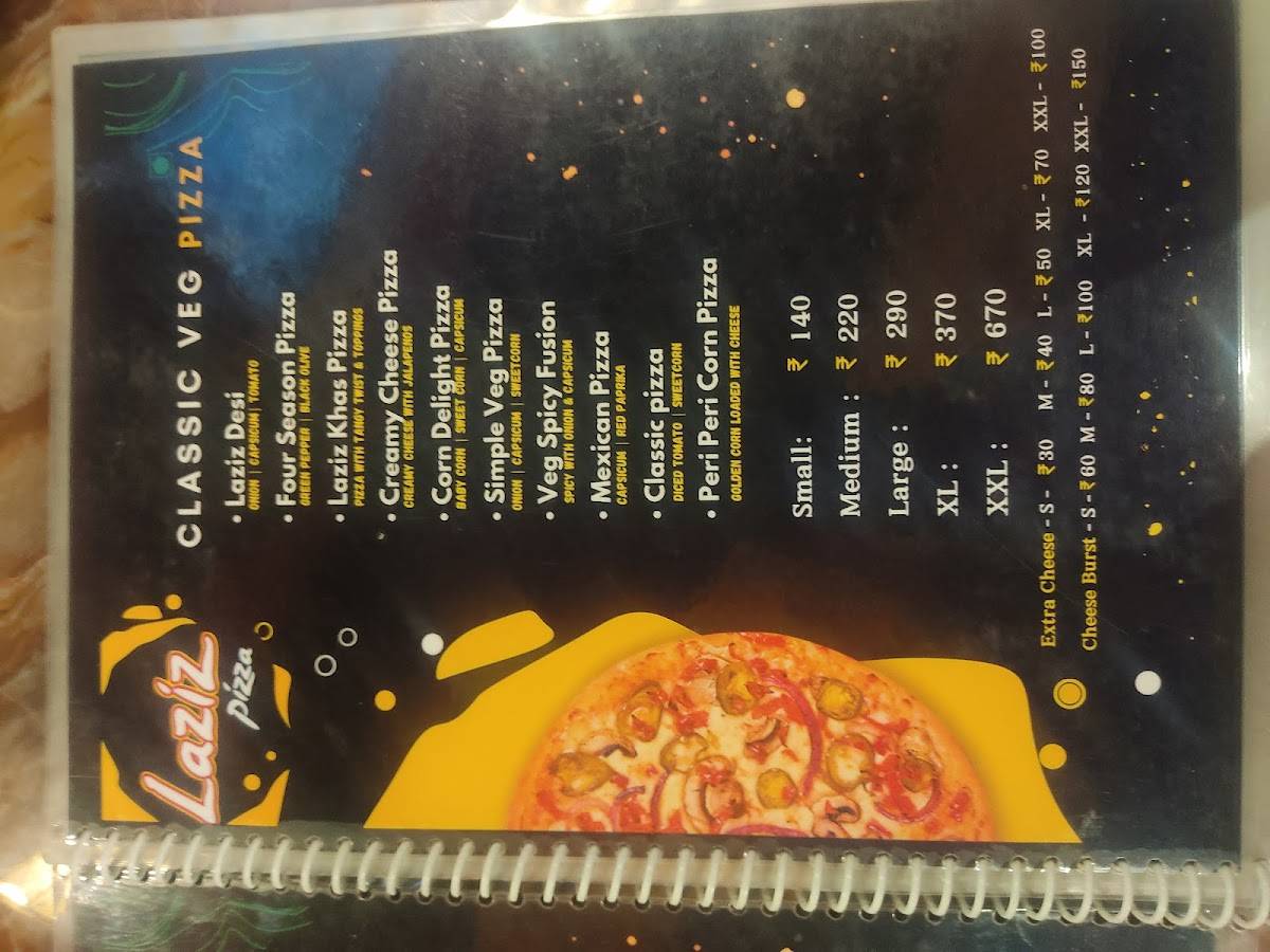 Laziz Pizza menu