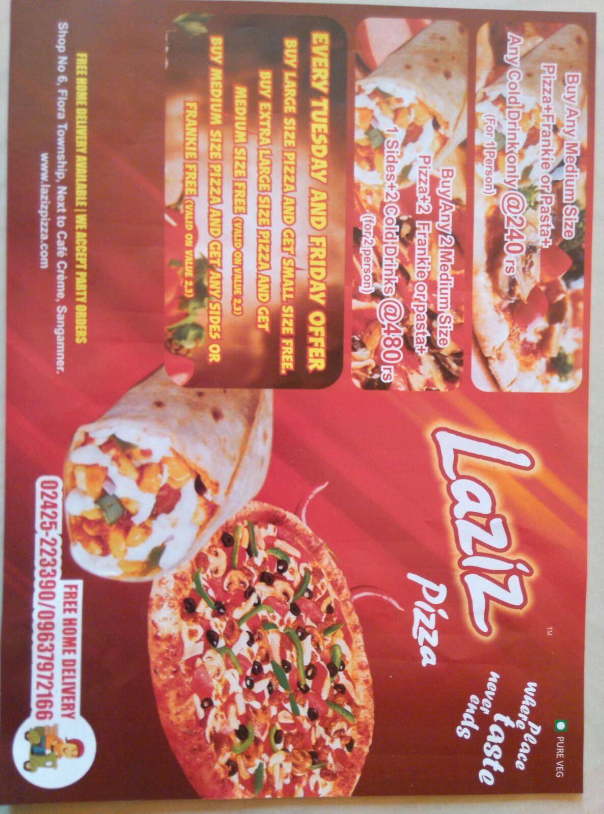 Laziz Pizza sangamner menu